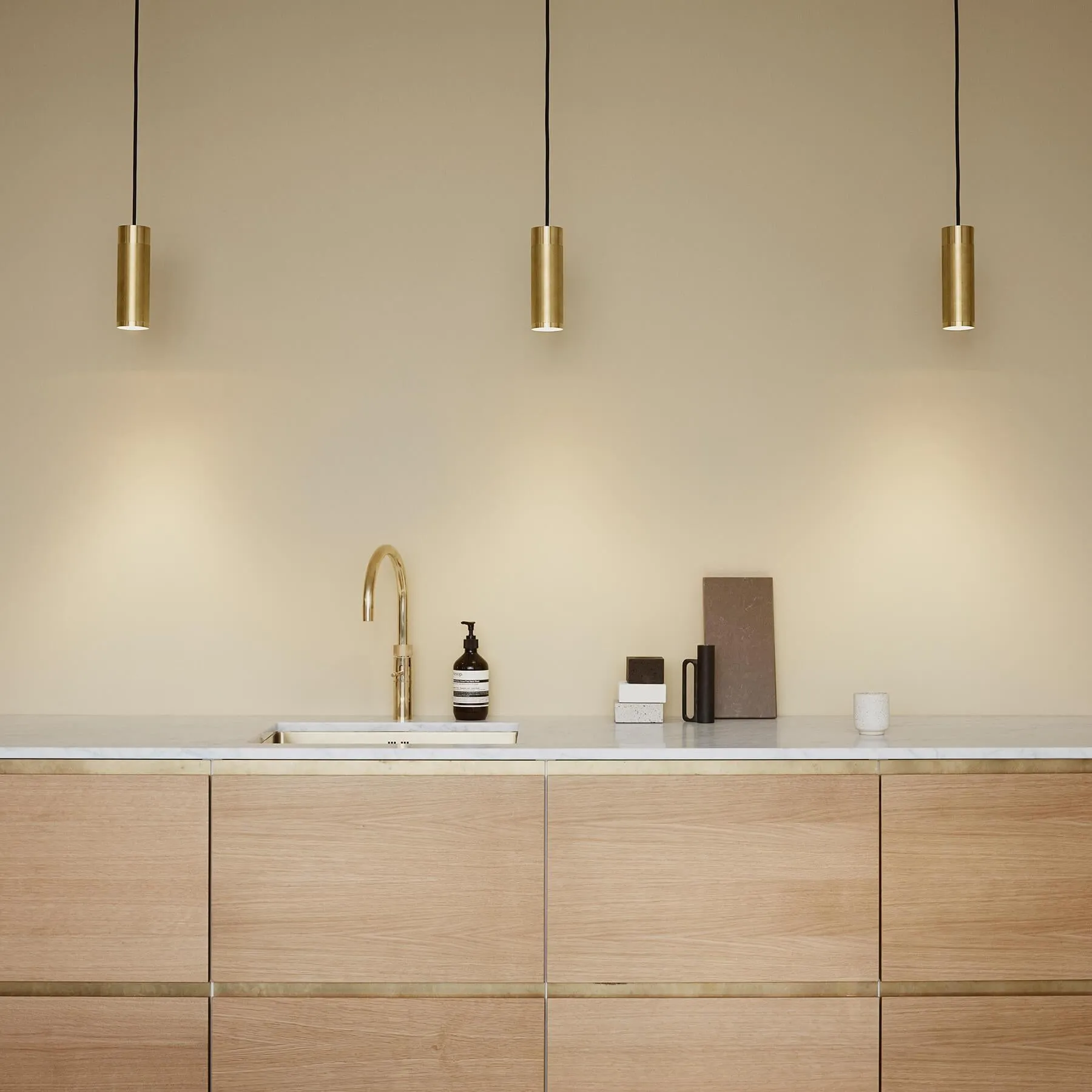 Large Pendant Light - Browned Brass