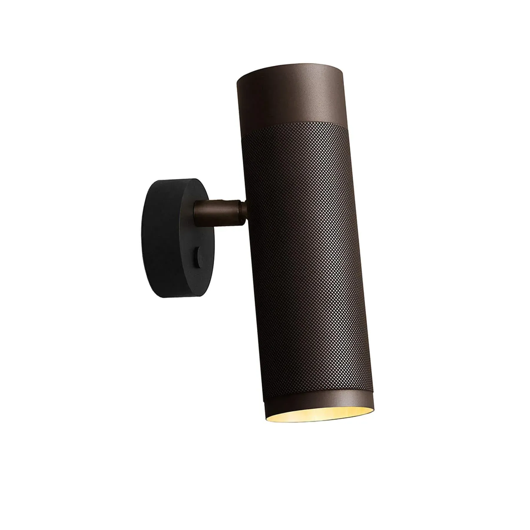 Large Wall Light with Downlight - Brown, Brass