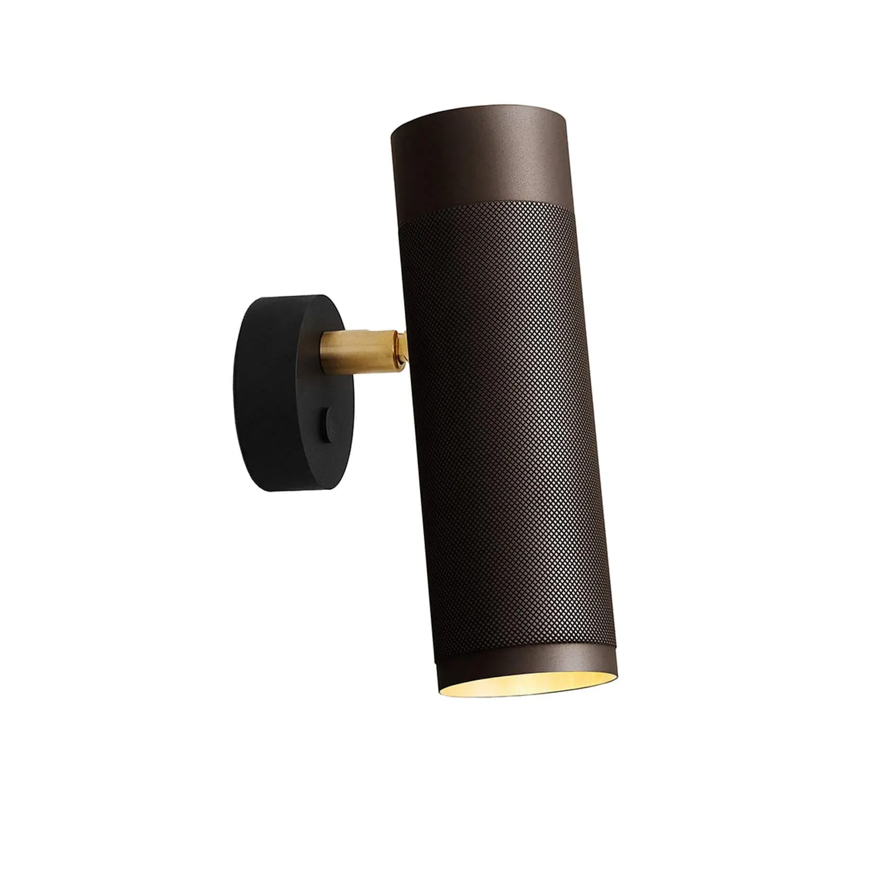 Large Wall Light with Downlight - Brown, Brass