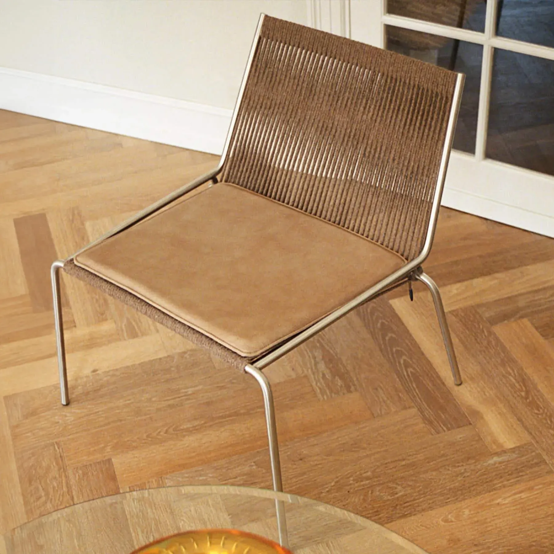 Lounge Chair with Steel Frame - Black, Linen