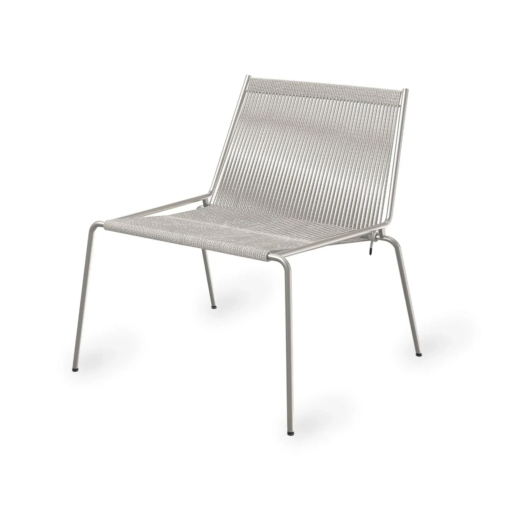 Lounge Chair with Steel Frame - Grey, Wool