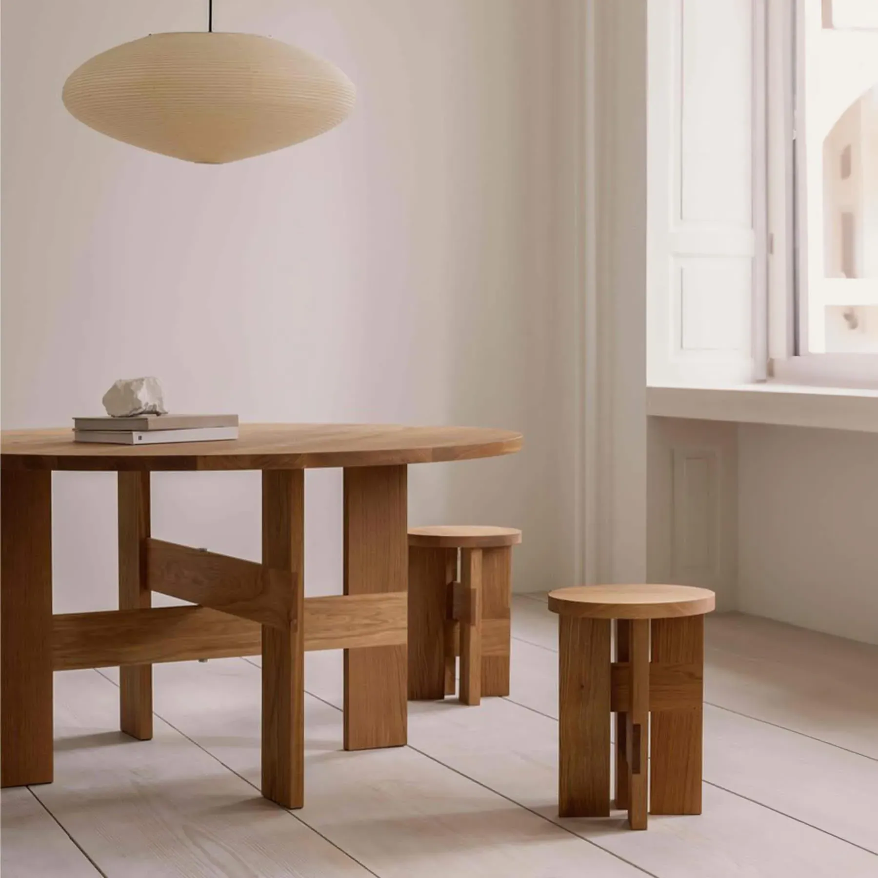Multi-Purpose Stool & Side Table - Oak, Solid Wood