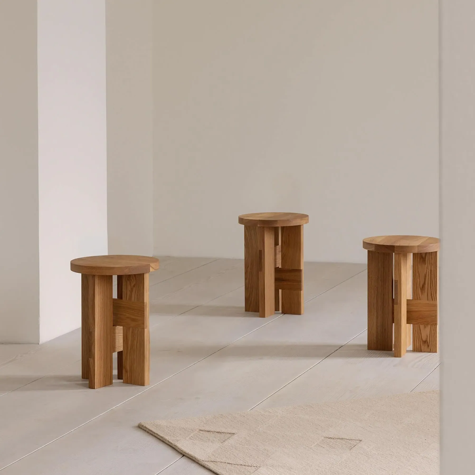 Multi-Purpose Stool & Side Table - Oak, Solid Wood