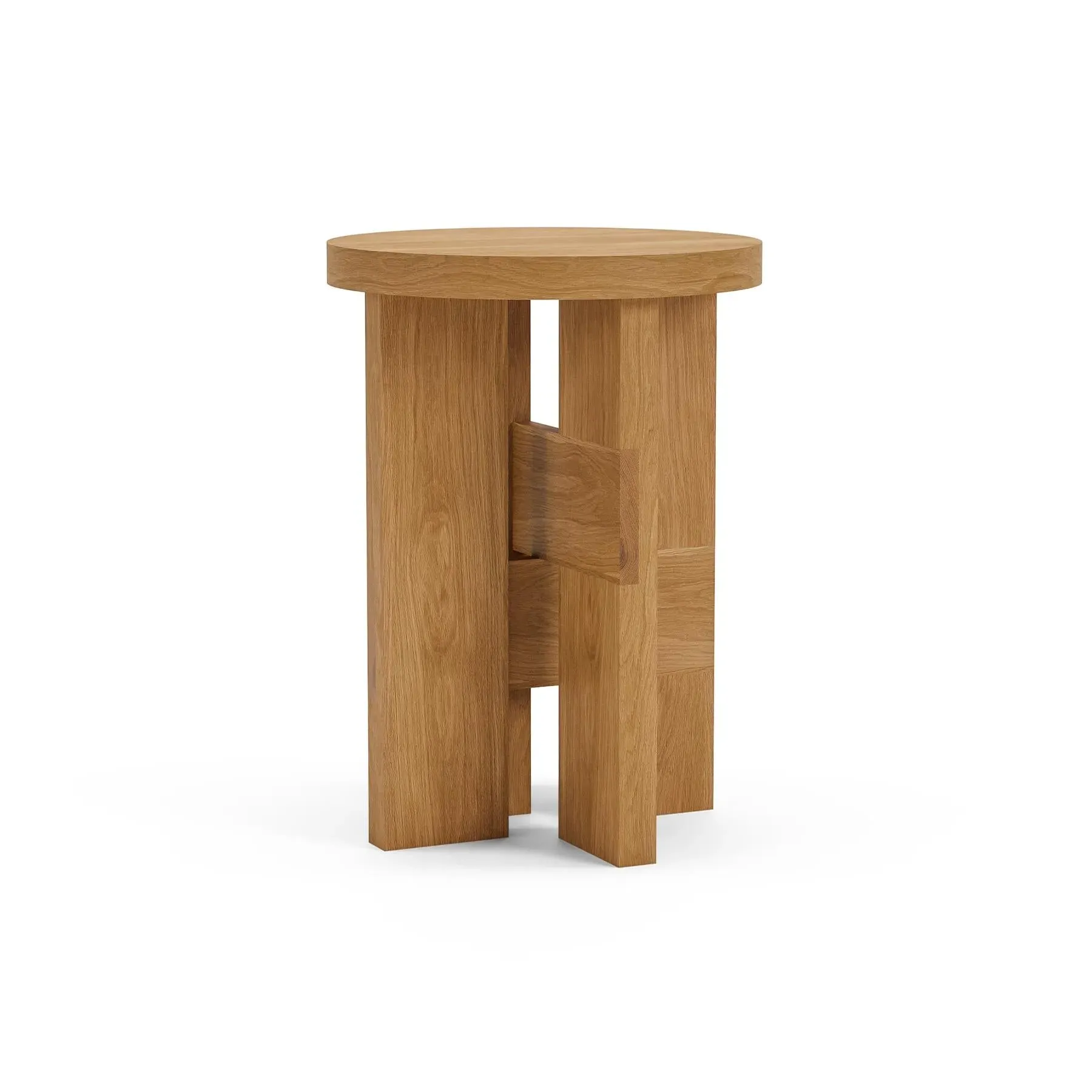 Multi-Purpose Stool & Side Table - Oak, Solid Wood image