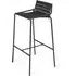 Noel High Bar Stool - Black Linen, Black Steel