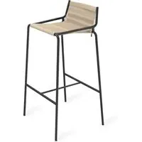 Noel High Bar Stool - Nature Linen, Black Steel