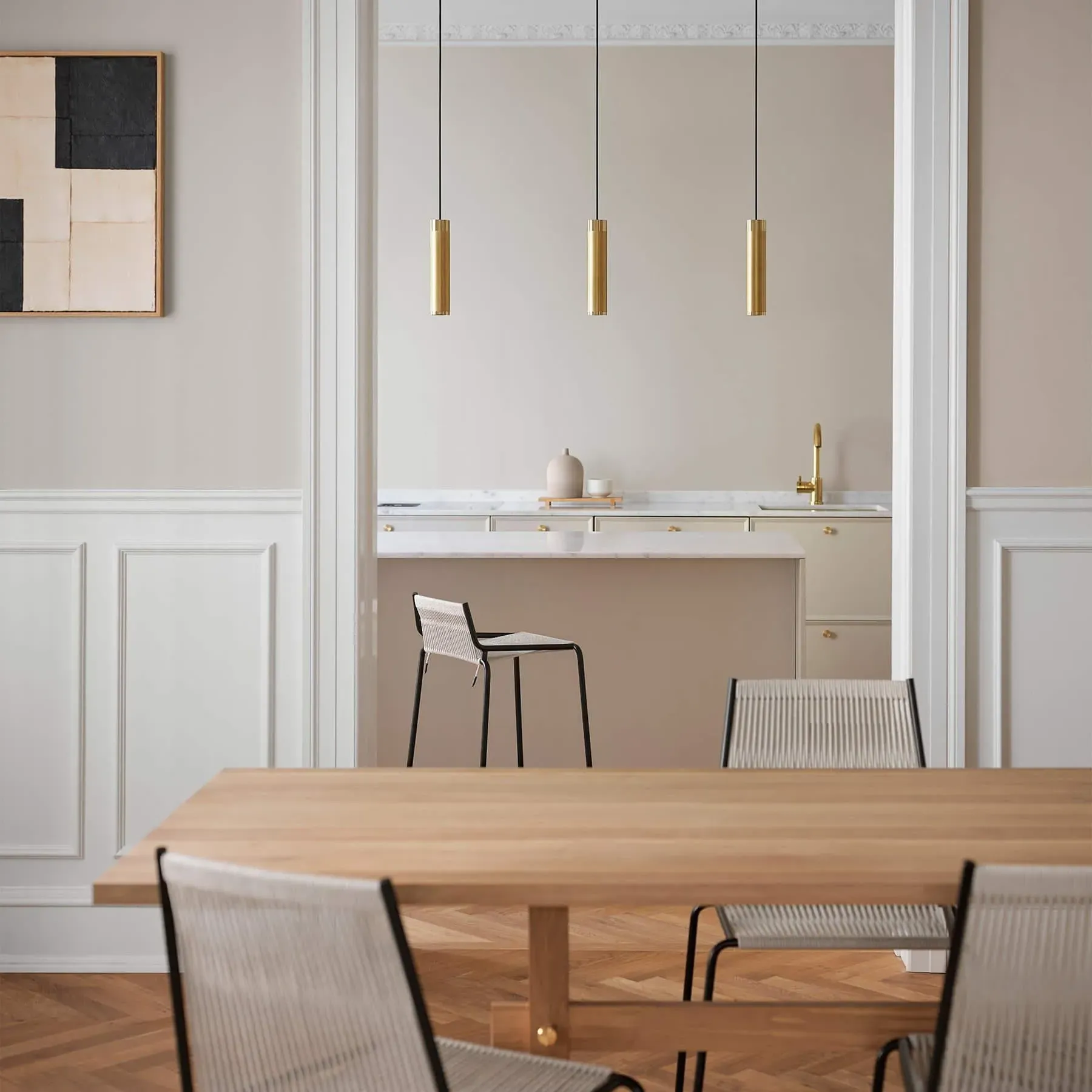 Patrone Small Pendant Light - Black Browned Brass