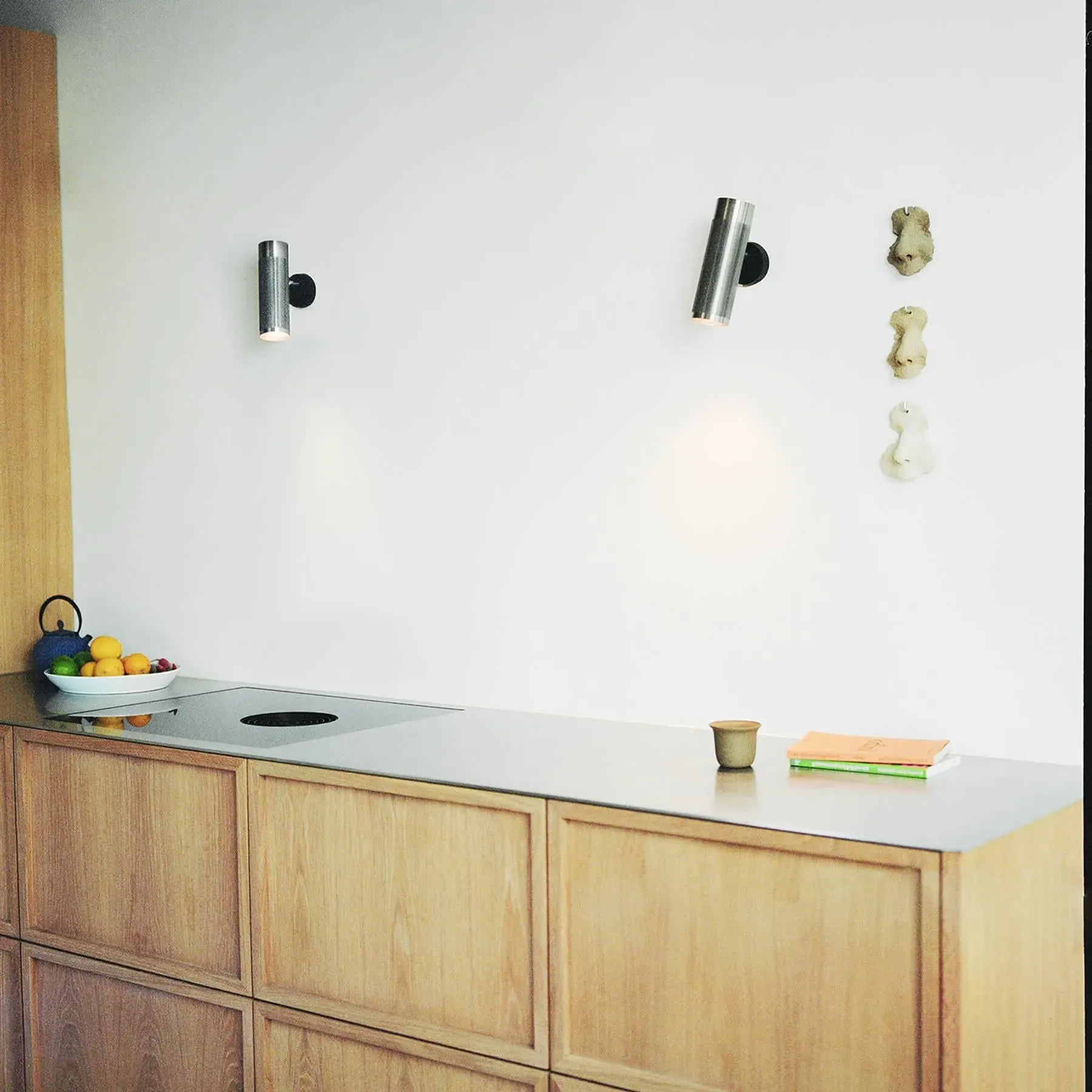 Small Wall Light with Downlight - Nickel Brass