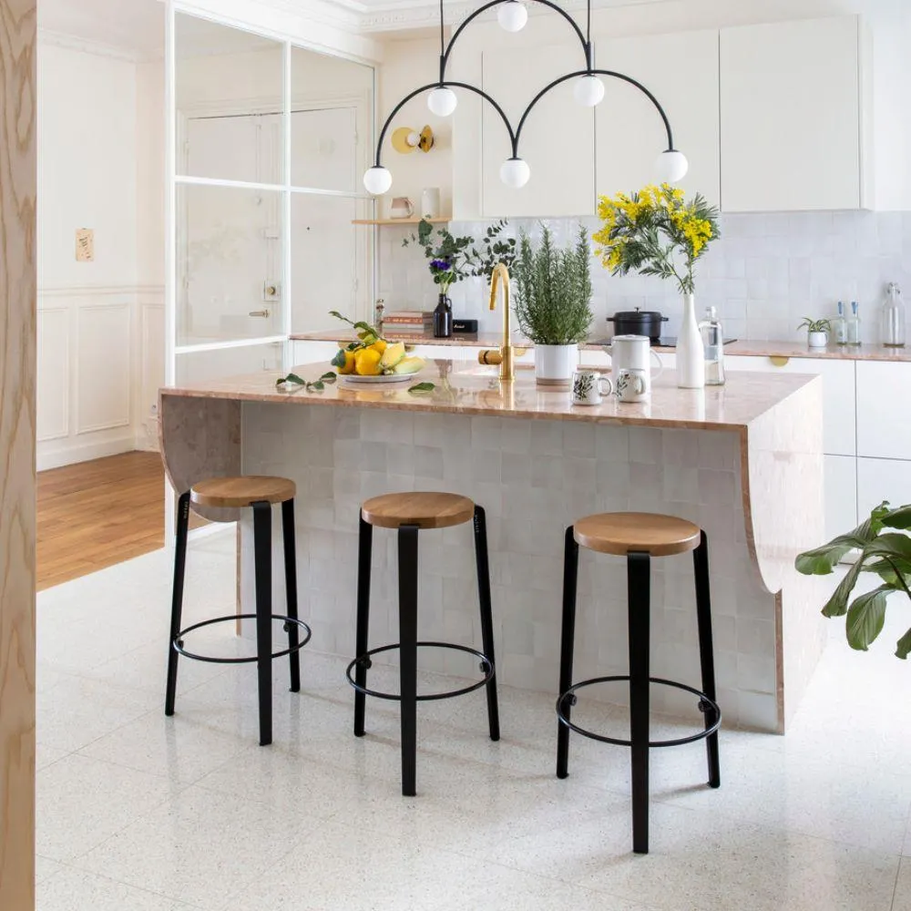 Counter Height Stool Stackable - Black, Oak