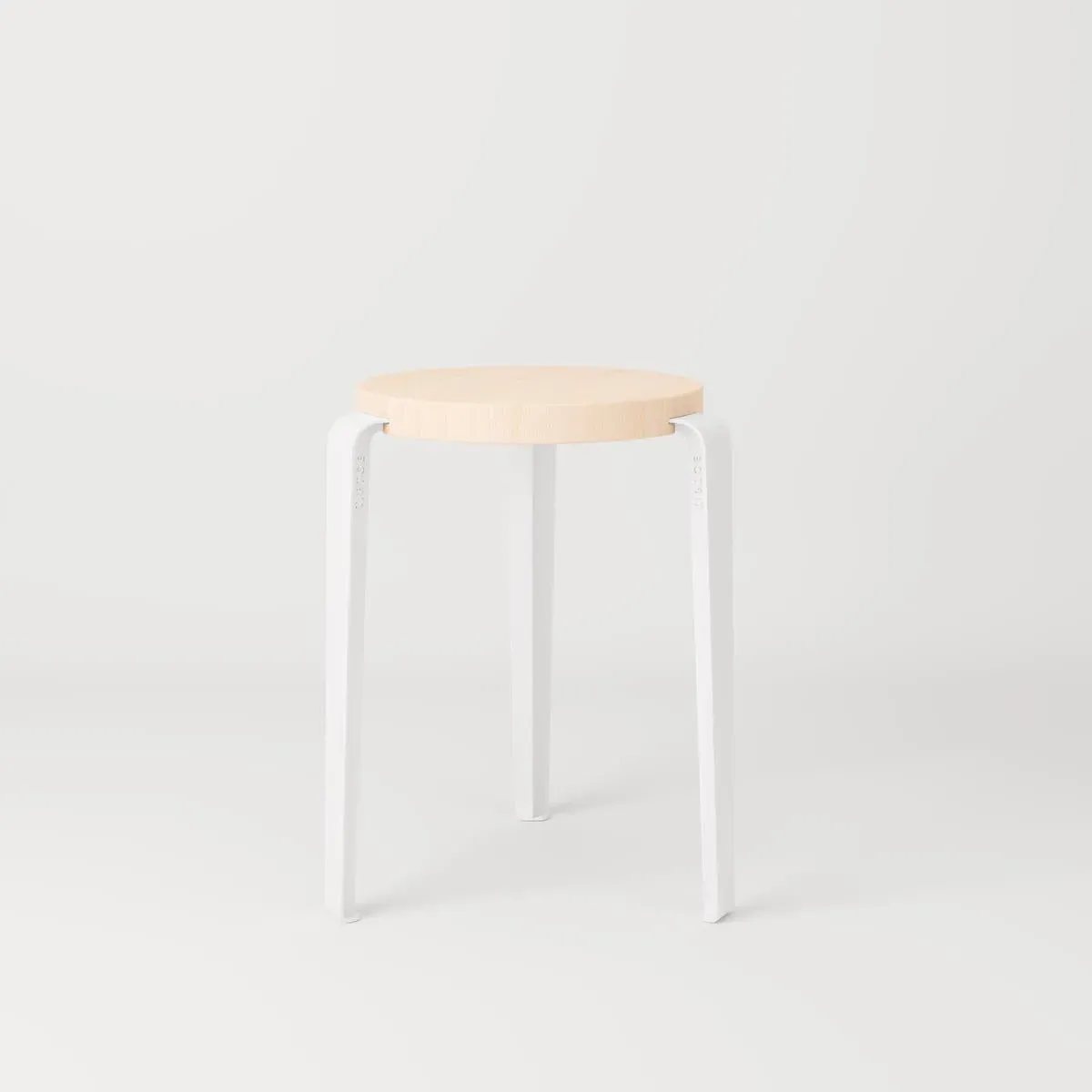 LOU Stool - Cloudy White, Beech