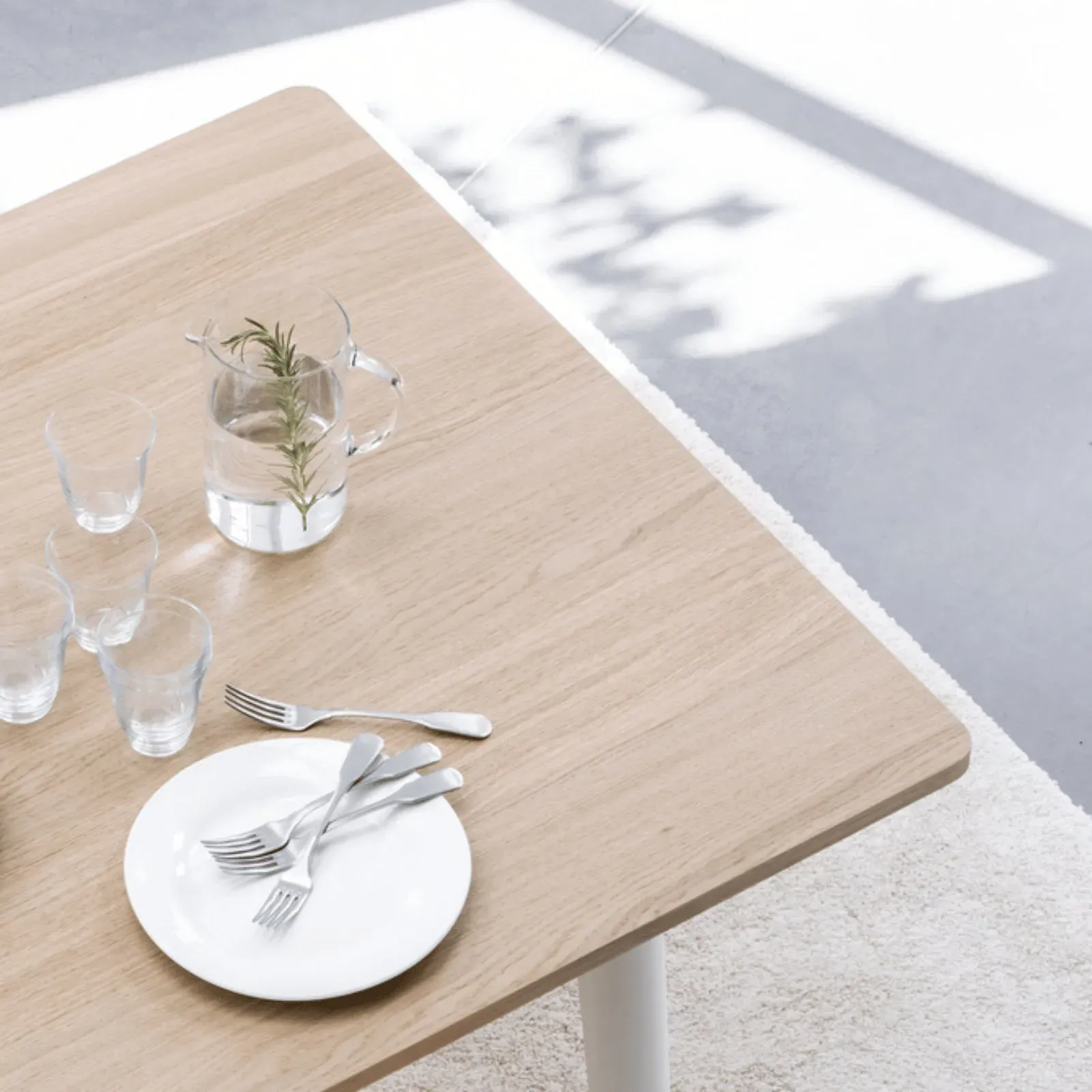 New Rectangular Dining Table - Eucalyptus Grey, Recycled Oak