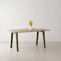 New Rectangular Dining Table - Rosemary Green, Recycled Oak