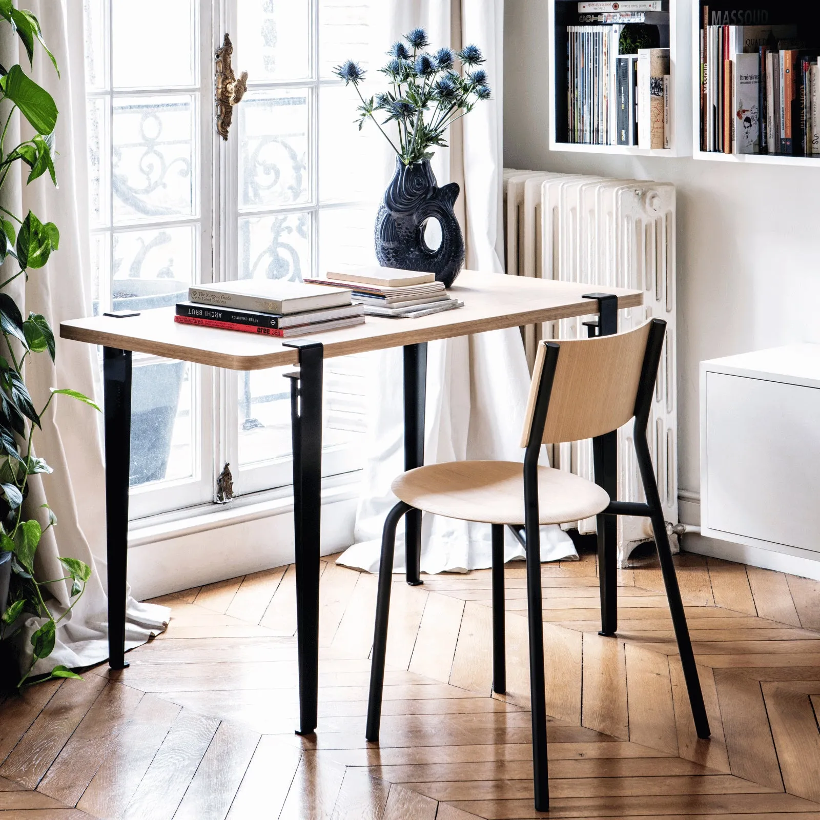 Noma Desk - Ash Pink, Reclaimed Oak