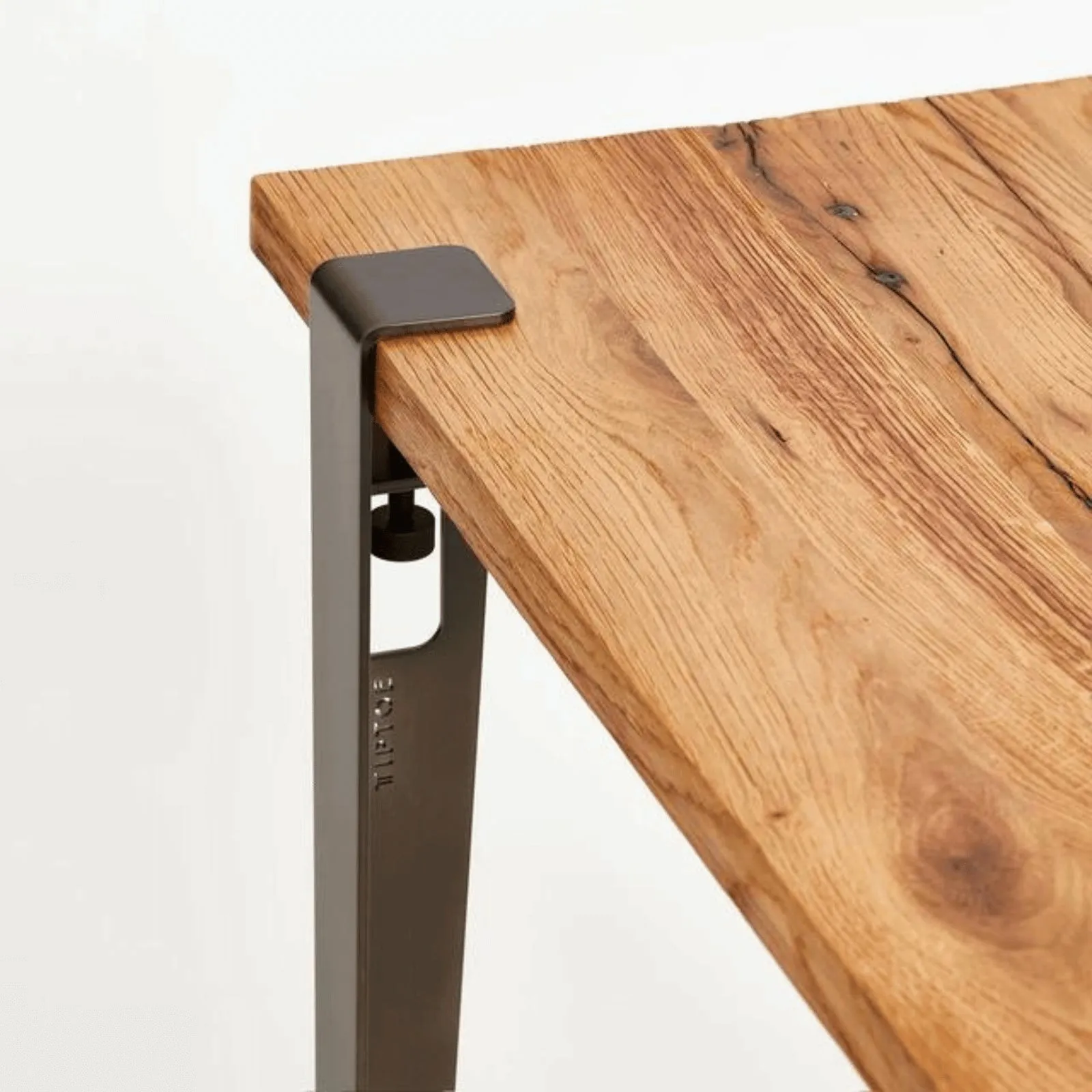 Noma Desk with Steel Legs - Black, Oak Wood