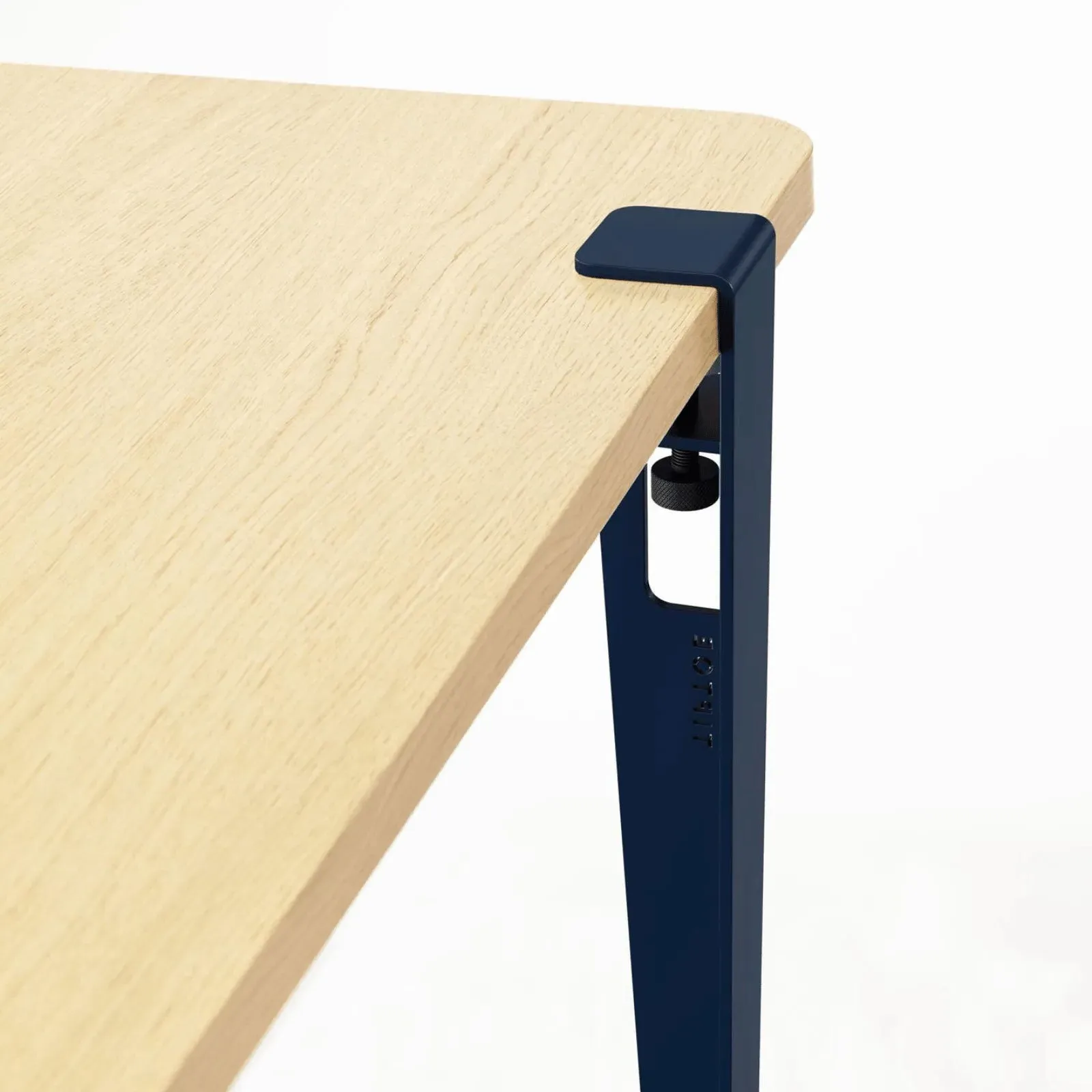 Noma Desk with Steel Legs - Blue, Oak Wood