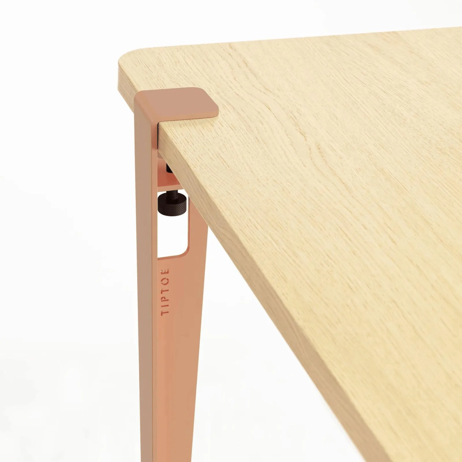 Noma Desk with Steel Legs - Pink, Oak Wood