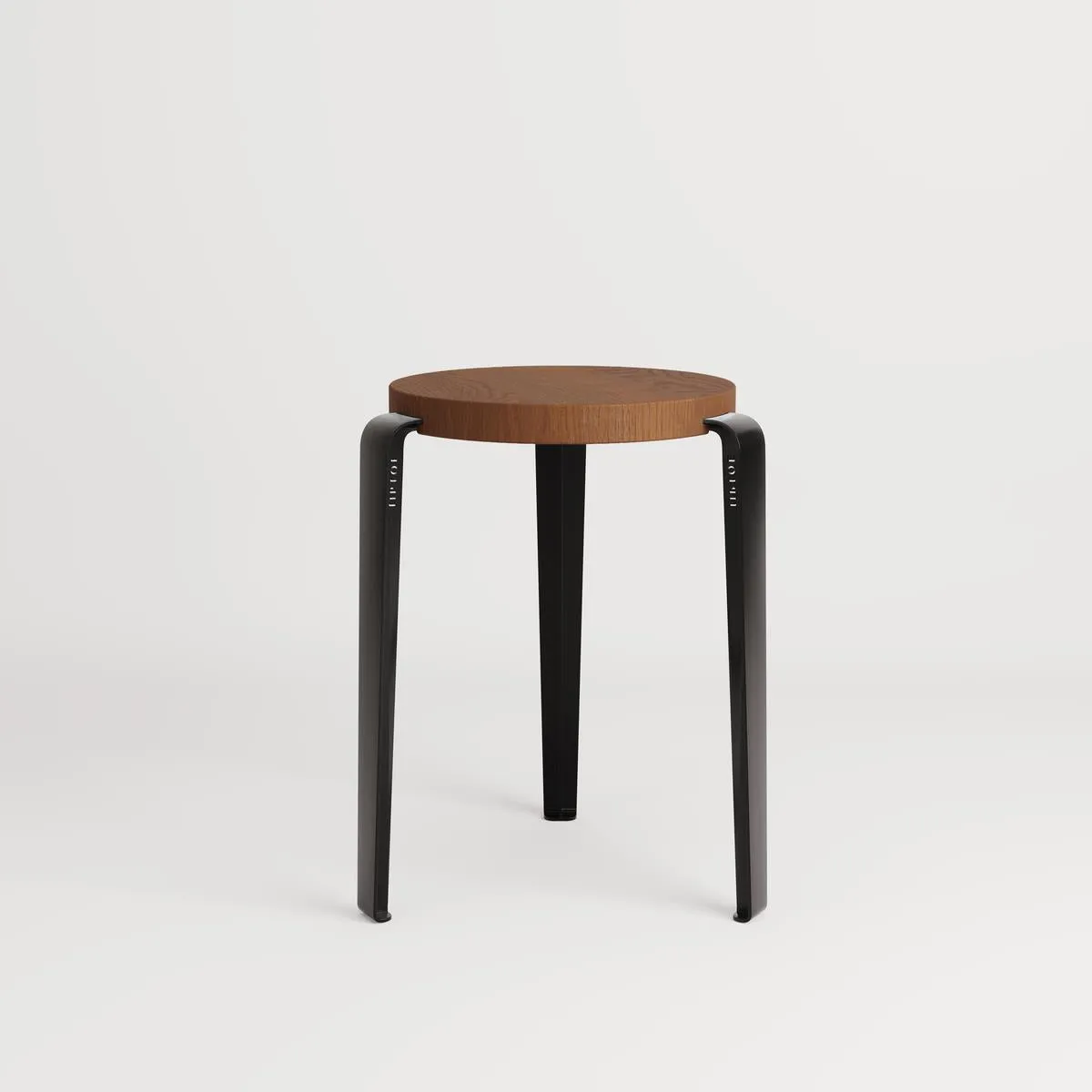 Stackable Stool - Black, Oak Wood image
