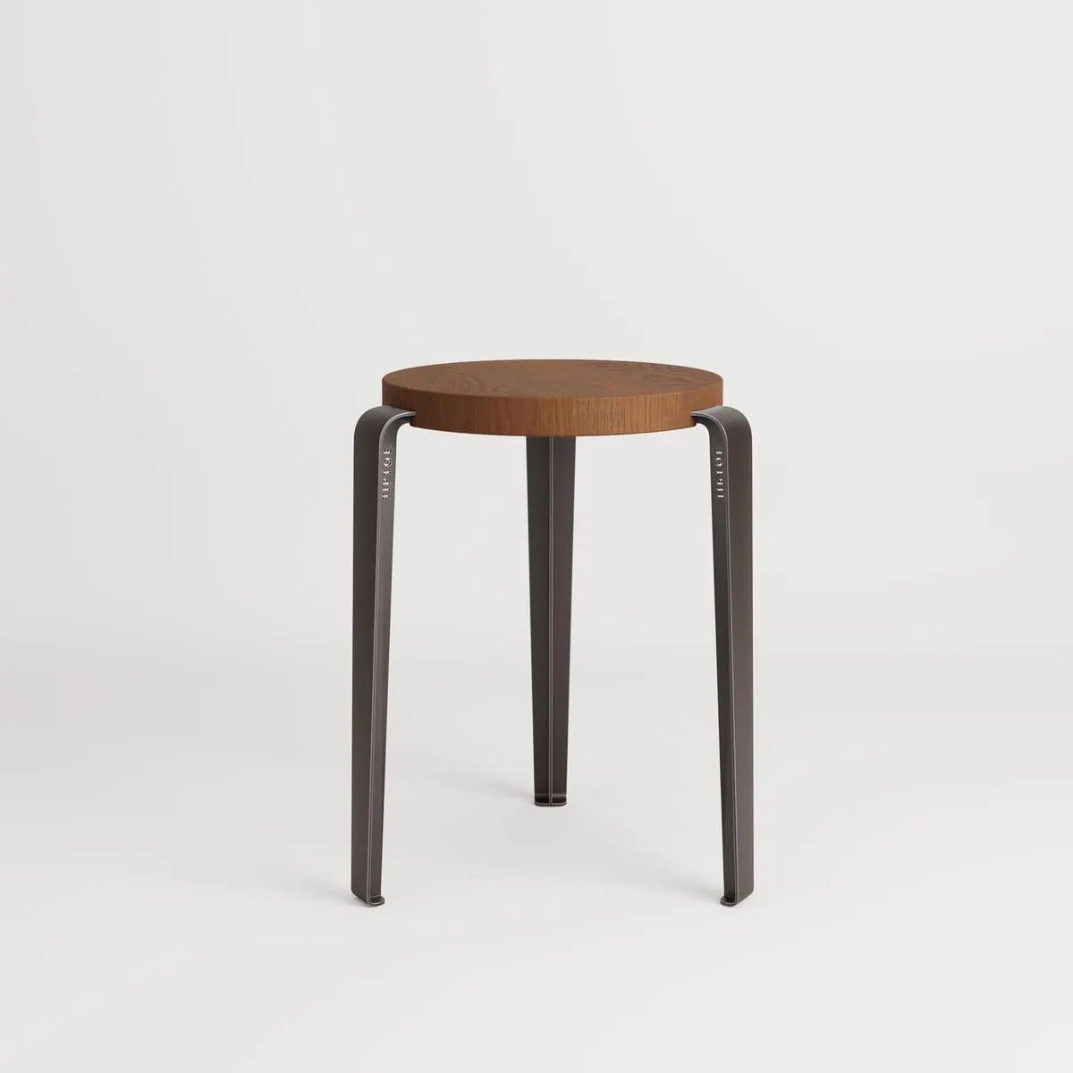 Stackable Stool - Dark Varnish, Oak Wood