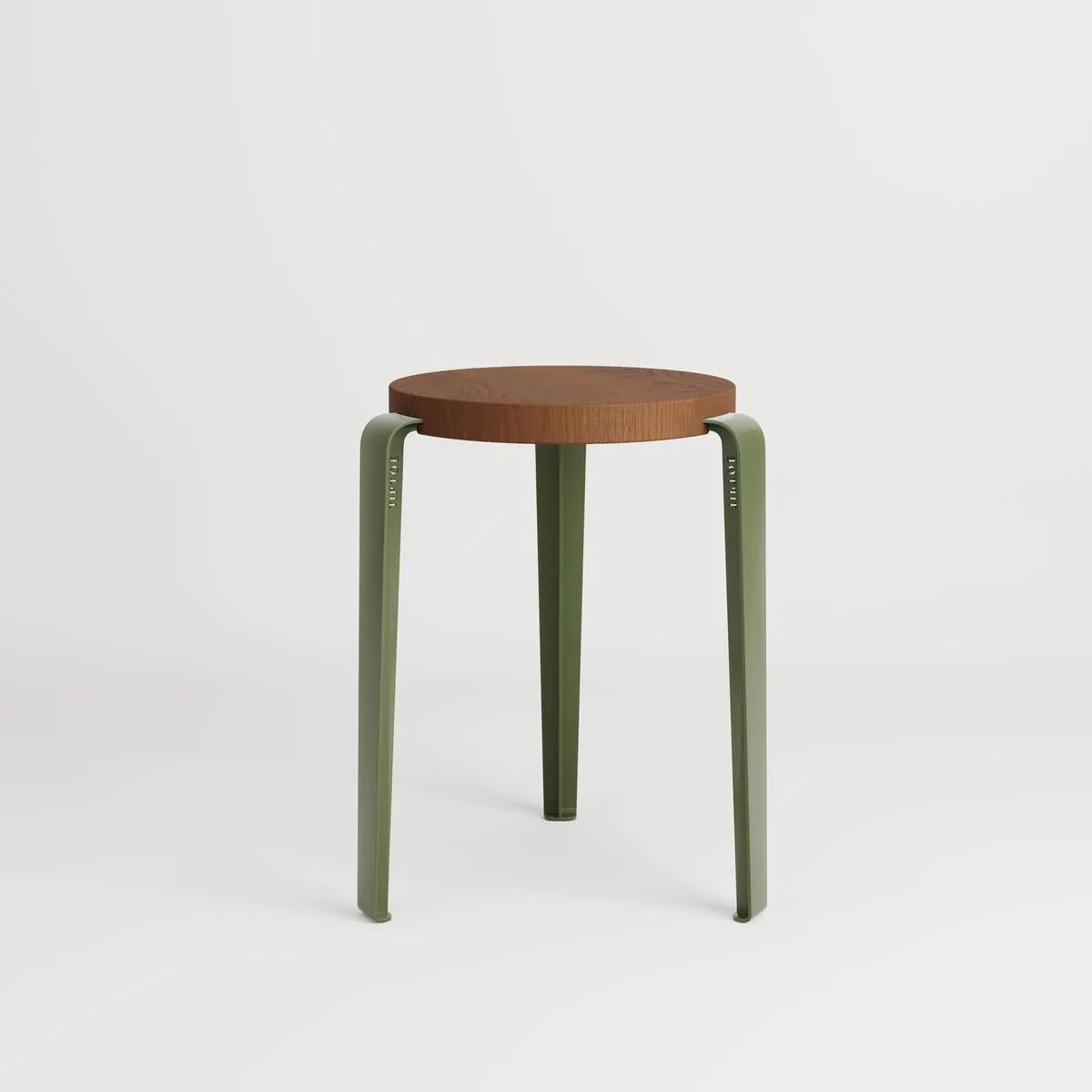 Stackable Stool - Green, Oak Wood