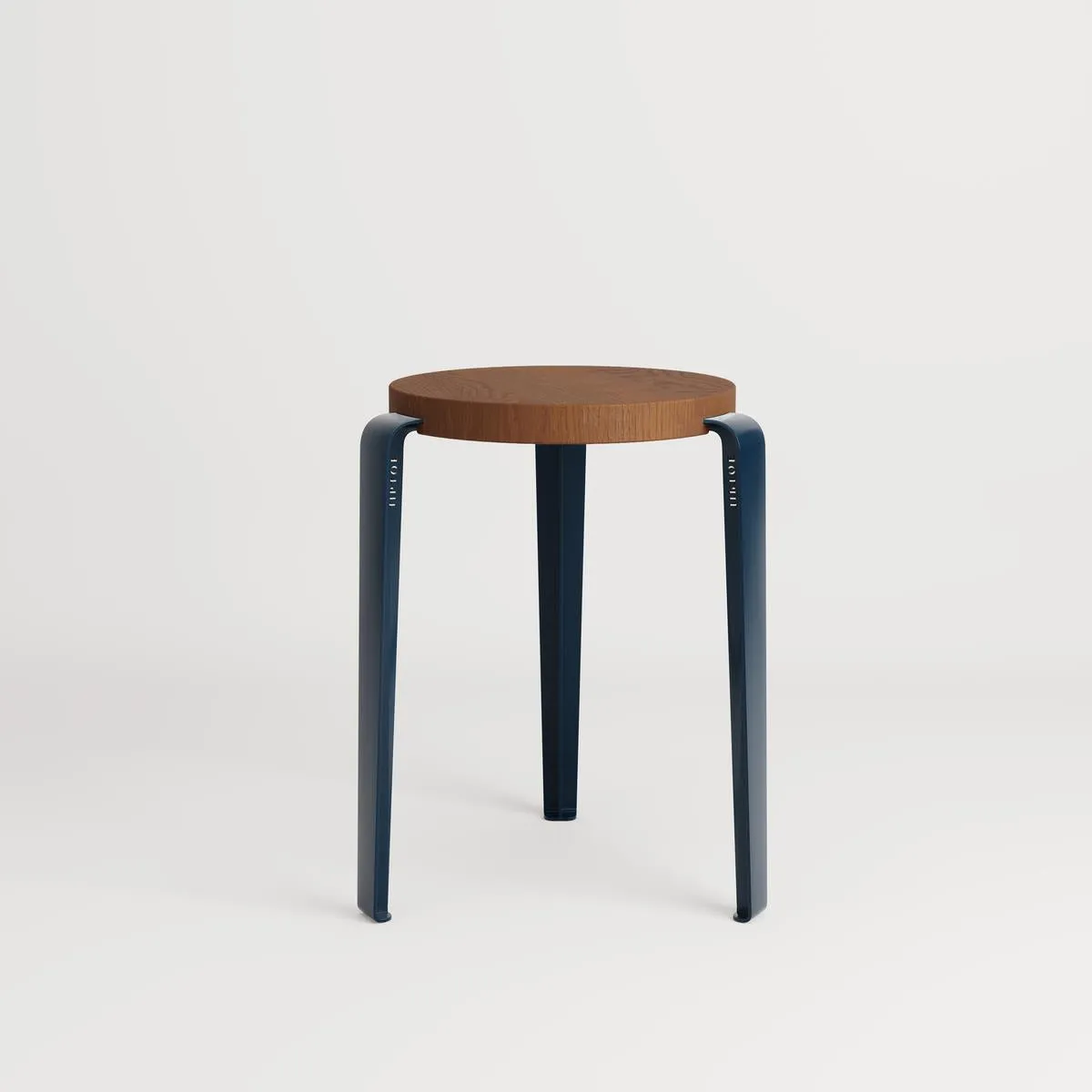 Stackable Stool - White, Oak Wood