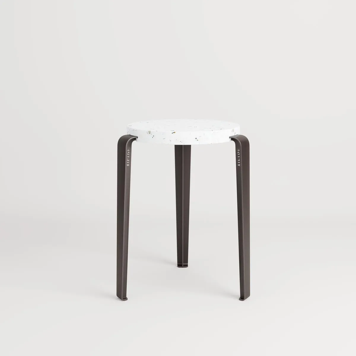 Stackable Stool with Recycled Seat - Brown, Steel