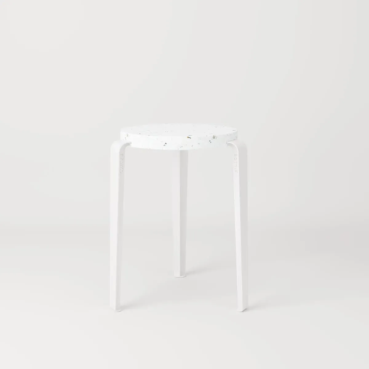 Stackable Stool with Recycled Seat - Green, Steel