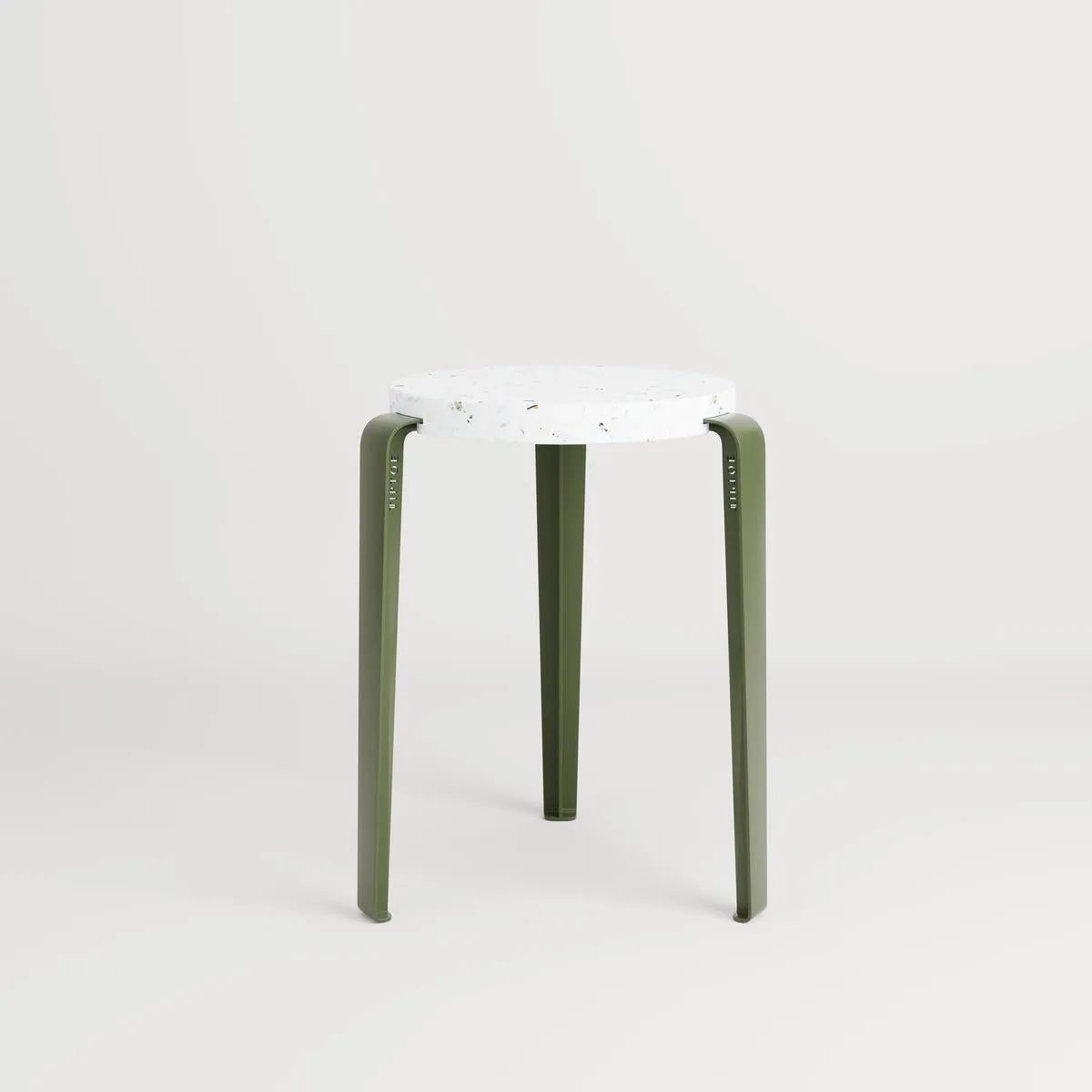 Stackable Stool with Recycled Seat - Green, Steel