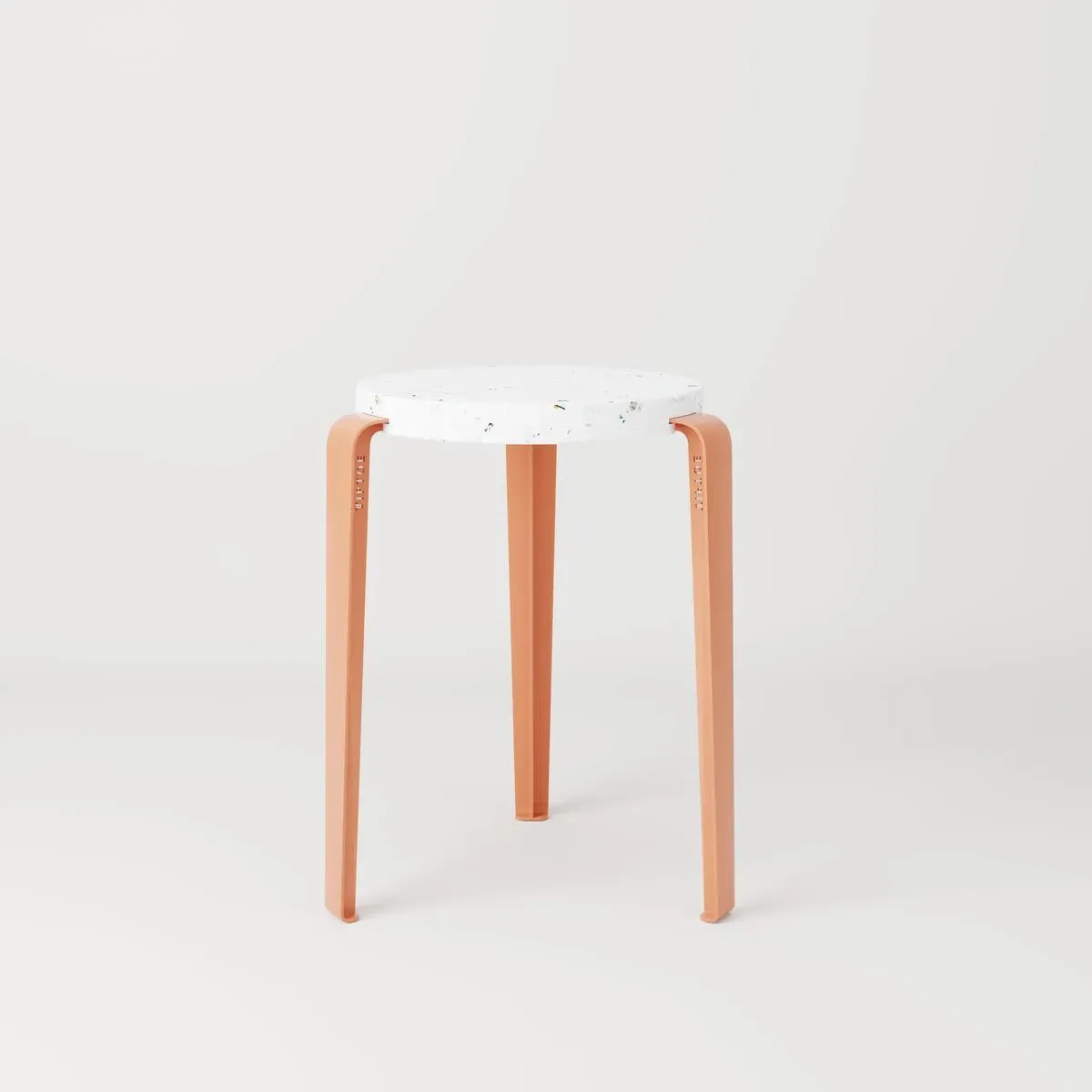 Stackable Stool with Recycled Seat - Pink, Steel