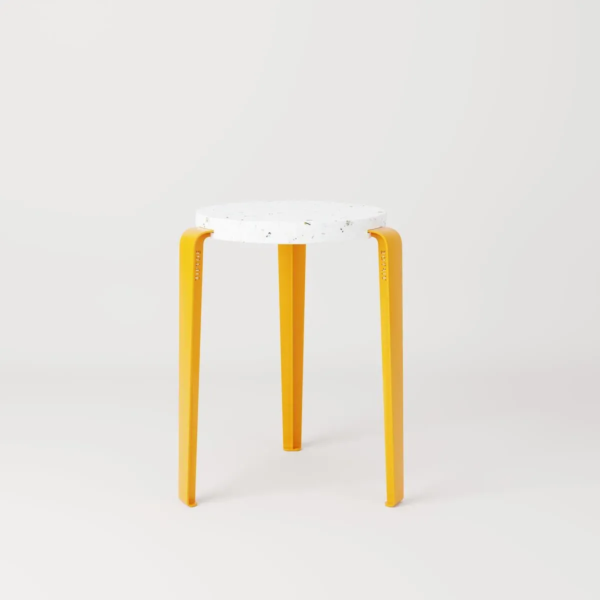 Stackable Stool with Recycled Seat - Yellow, Steel