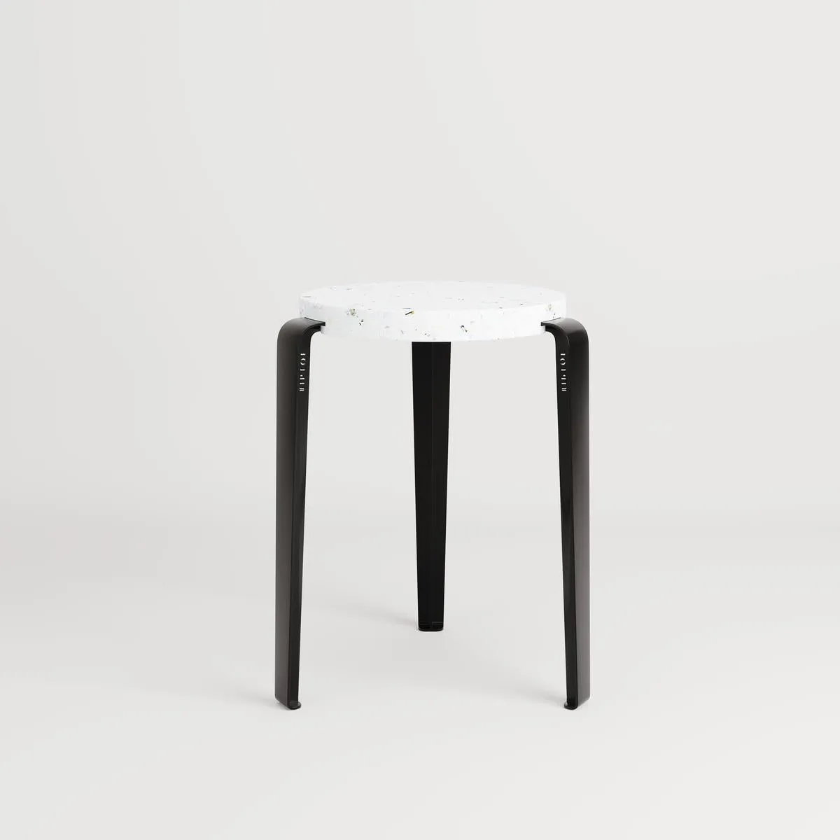 Stackable Stool with Steel Legs - Black, Plastic