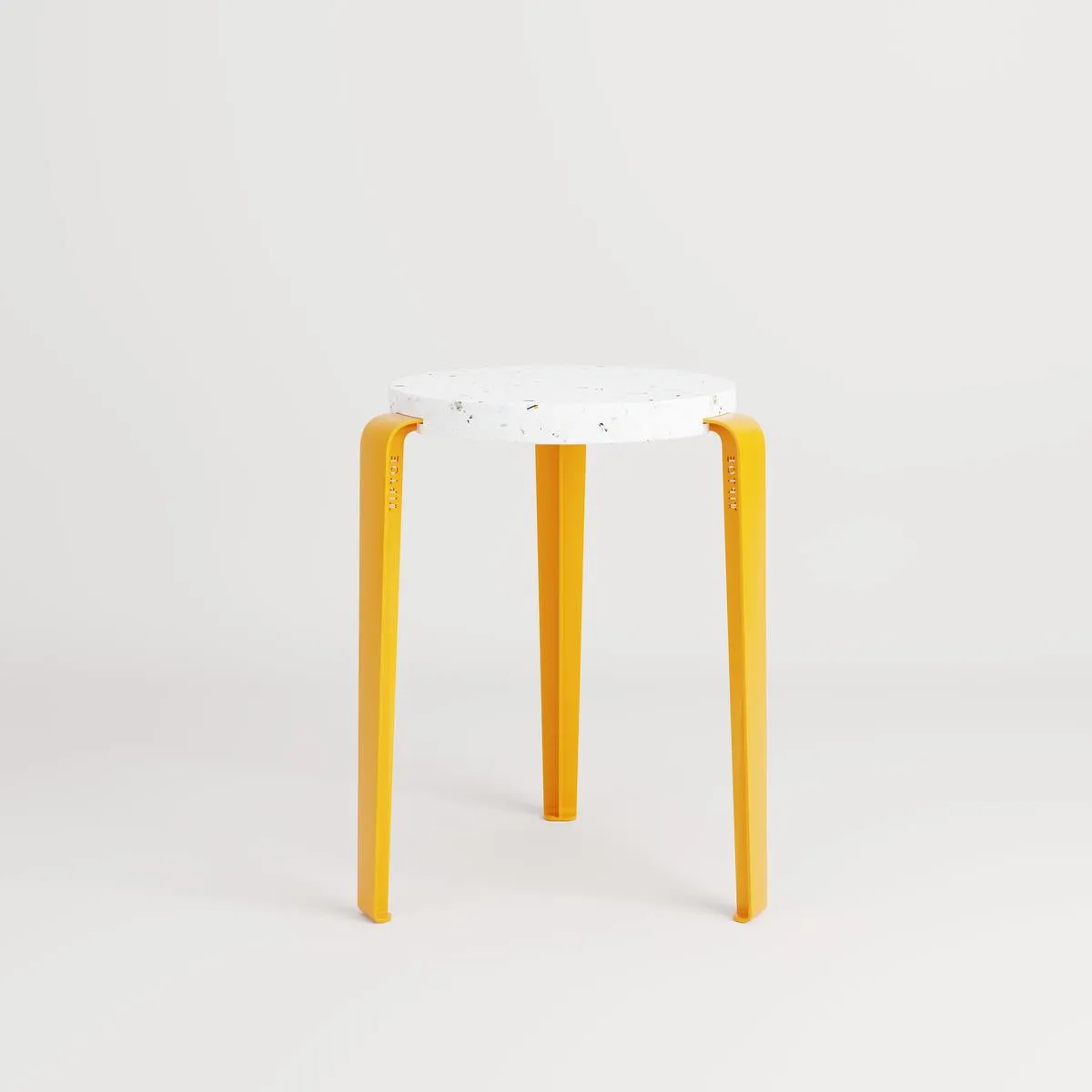 Stackable Stool with Steel Legs - White, Plastic