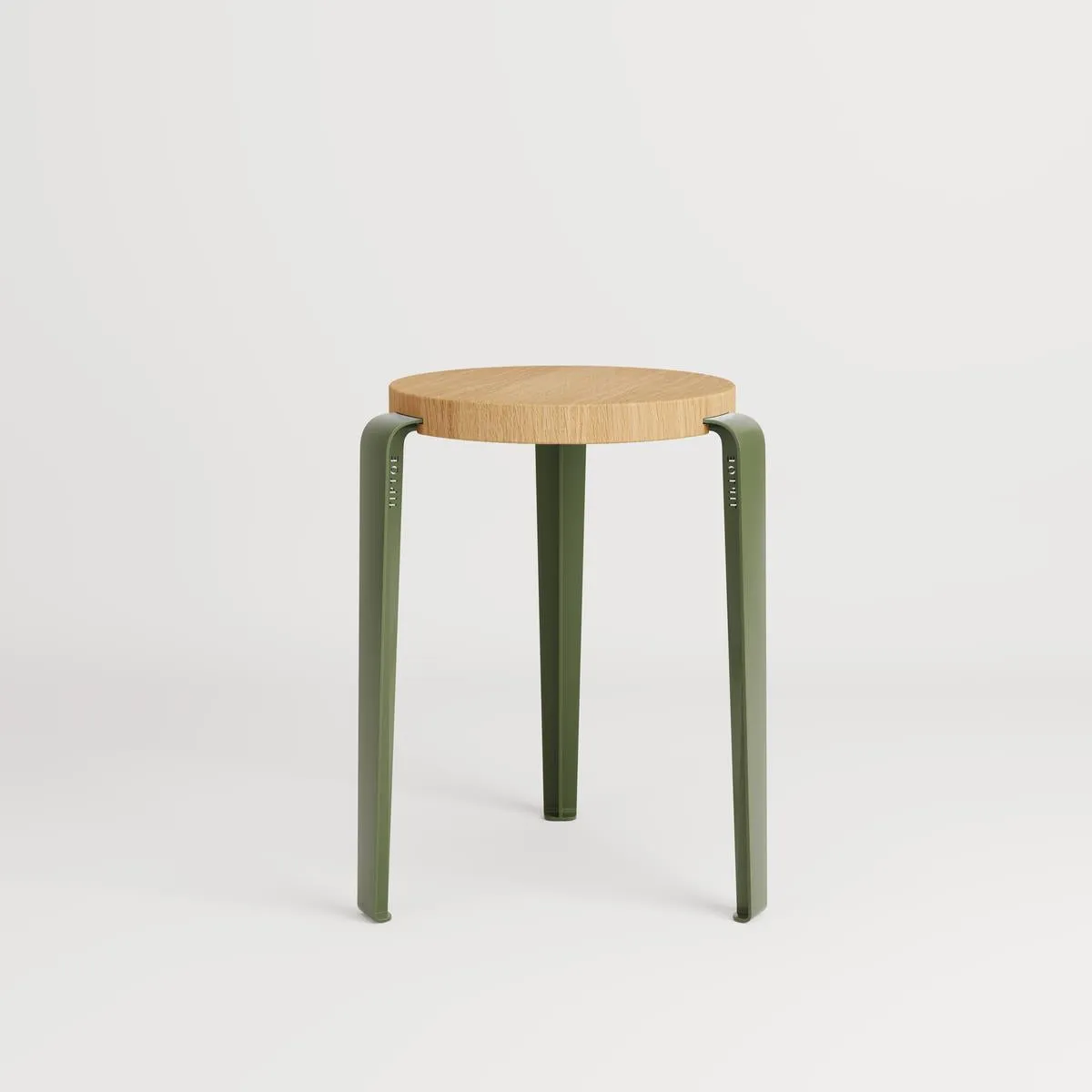 Stackable Stool with Wooden Seat - Green, Oak