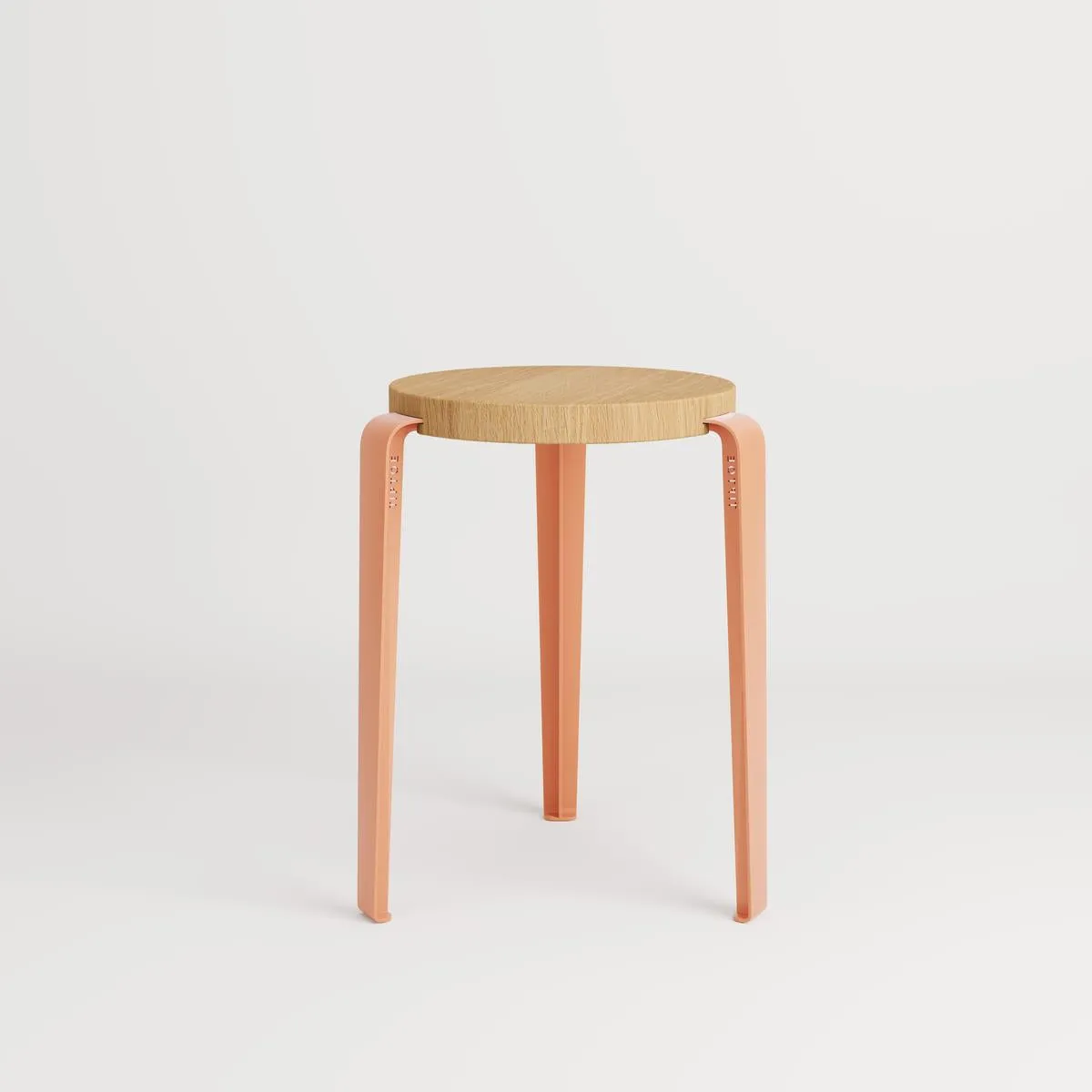 Stackable Stool with Wooden Seat - Pink, Oak