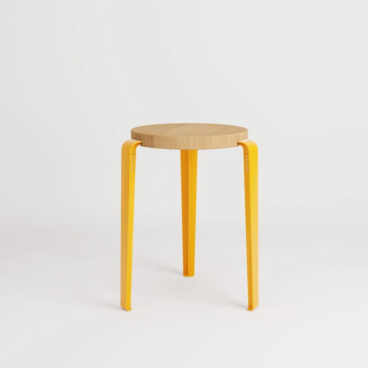 Stackable Stool with Wooden Seat - Yellow, Oak