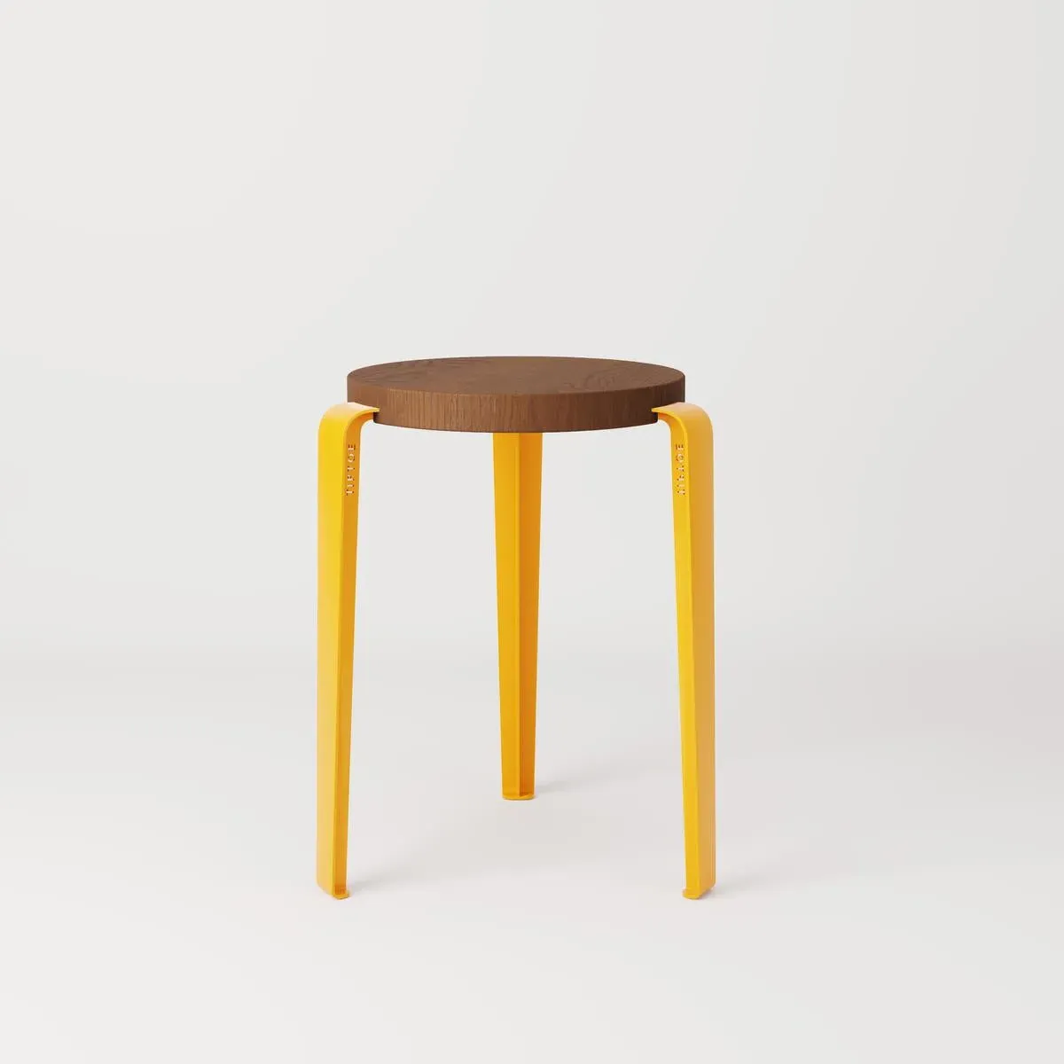 Stackable Stool - Yellow, Oak Wood