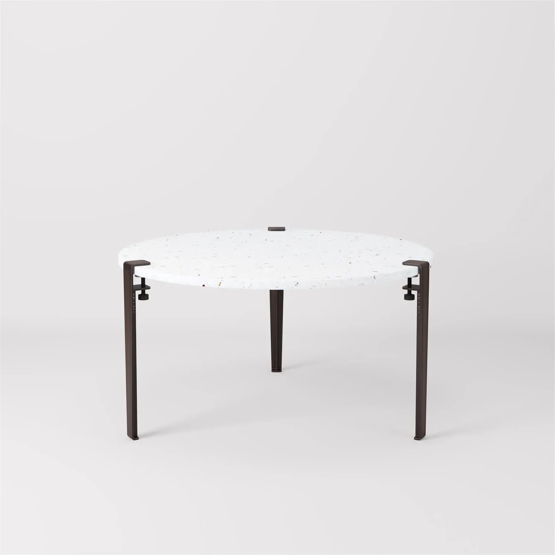 VENEZIA Round Coffee Table - Dark Varnished, Recycled Plastic