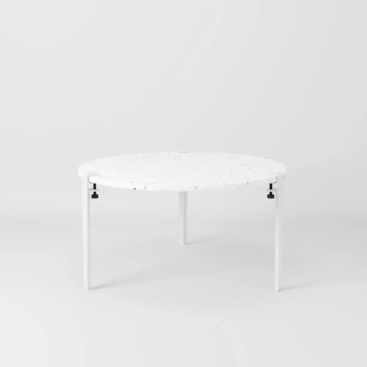 VENEZIA Round Coffee Table - White, Recycled Plastic