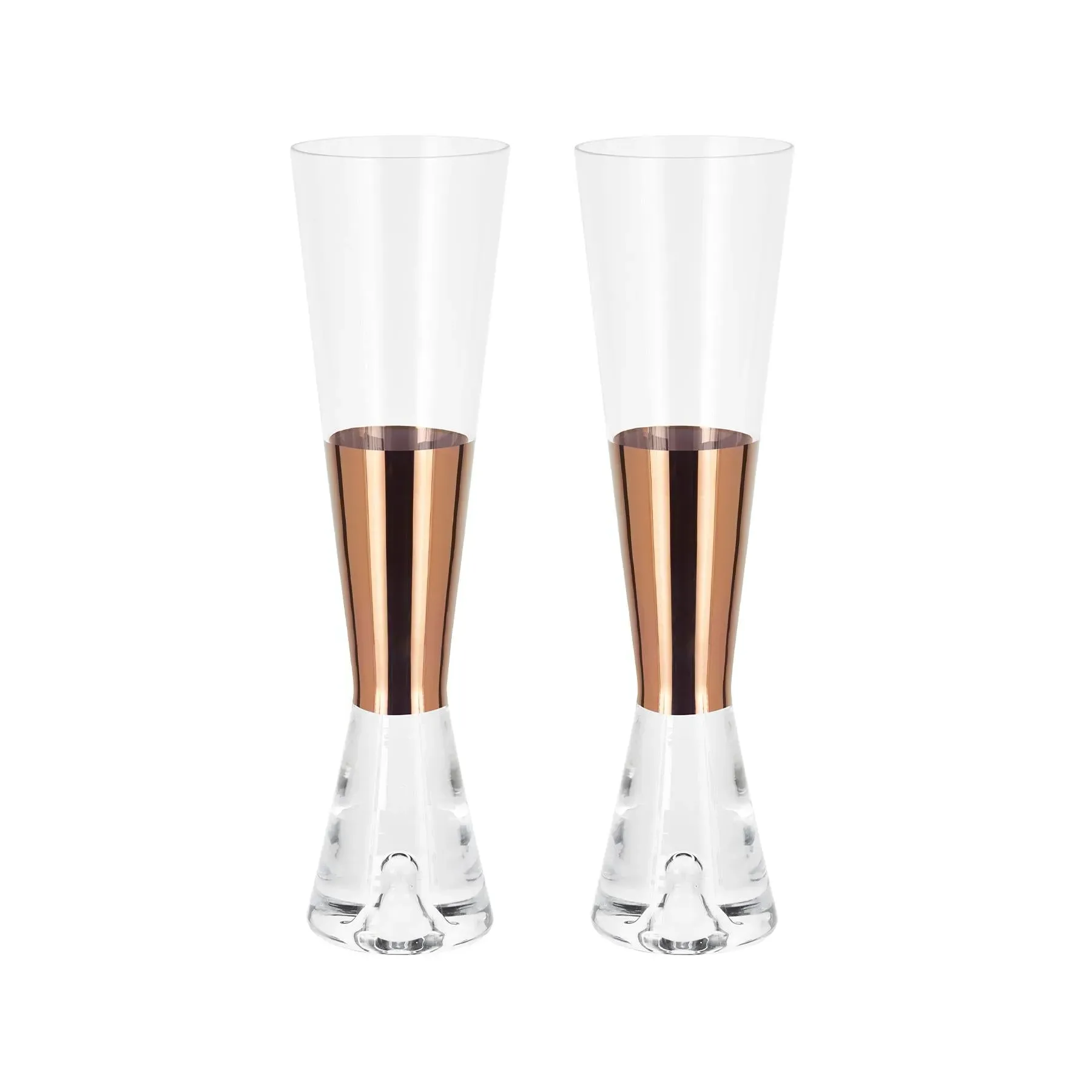 2-Piece Champagne Glasses Set - Black, Glass