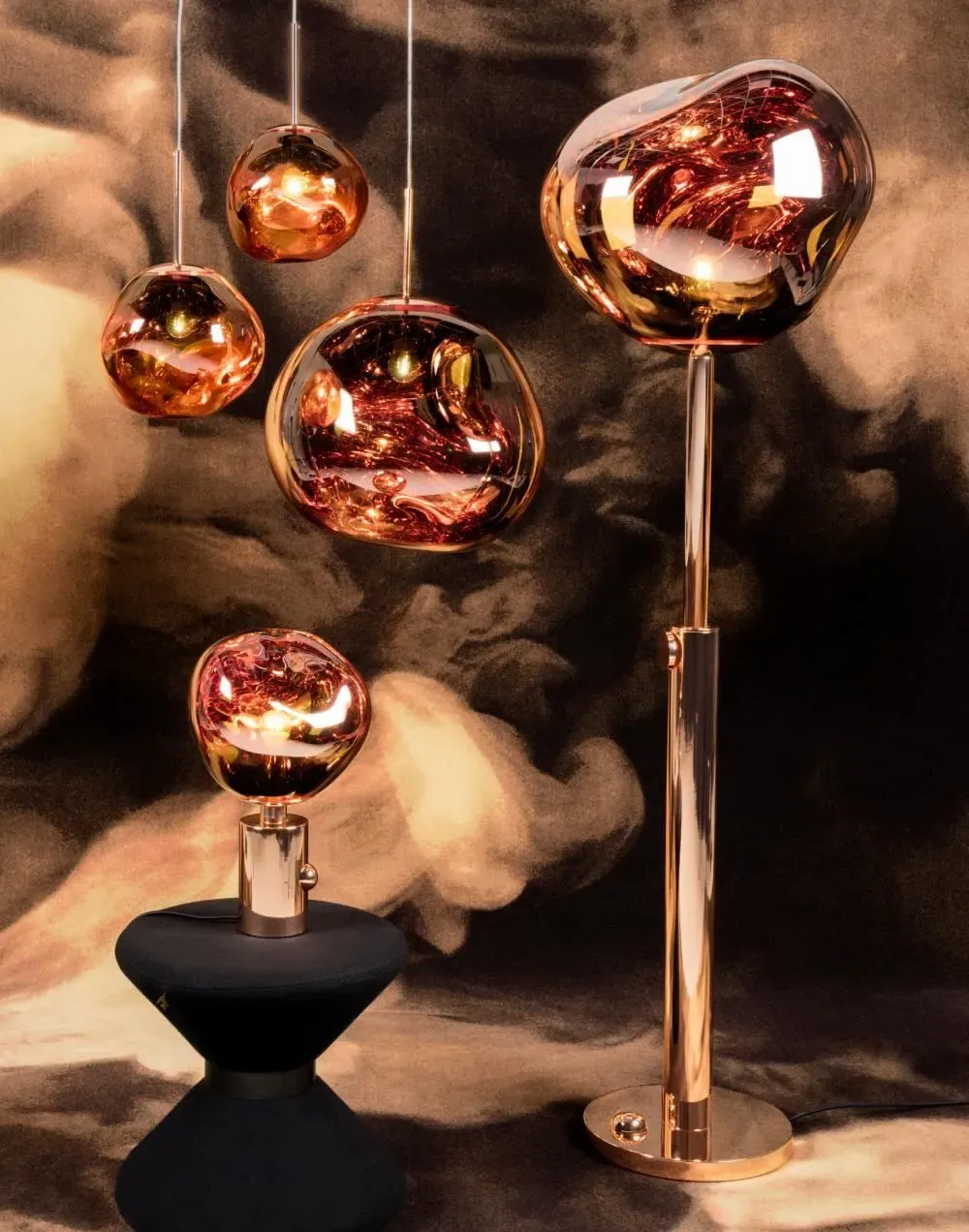 Adjustable Floor Lamp - Copper, Glass