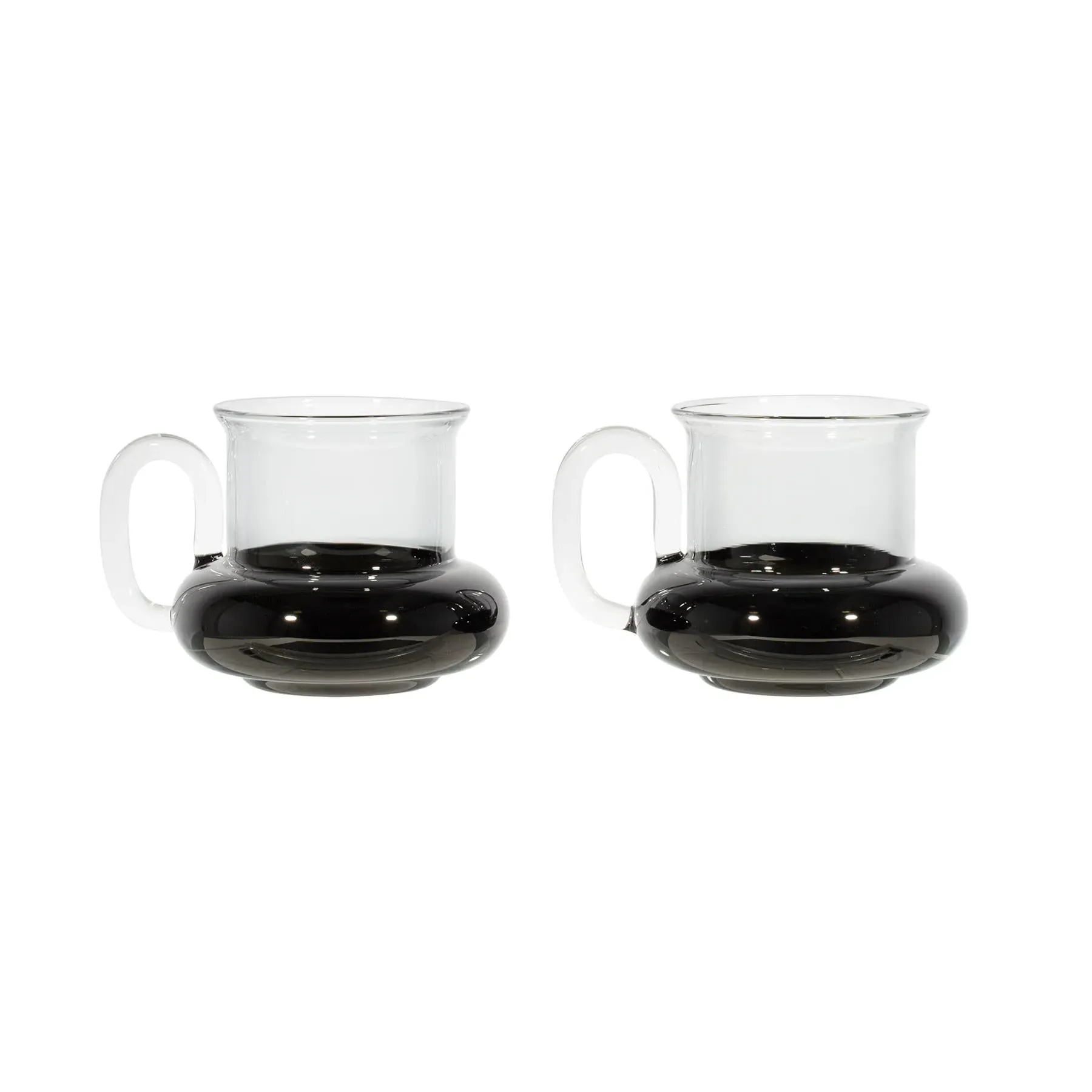 Bump Tea Cups Set of 2 - Black Glass image