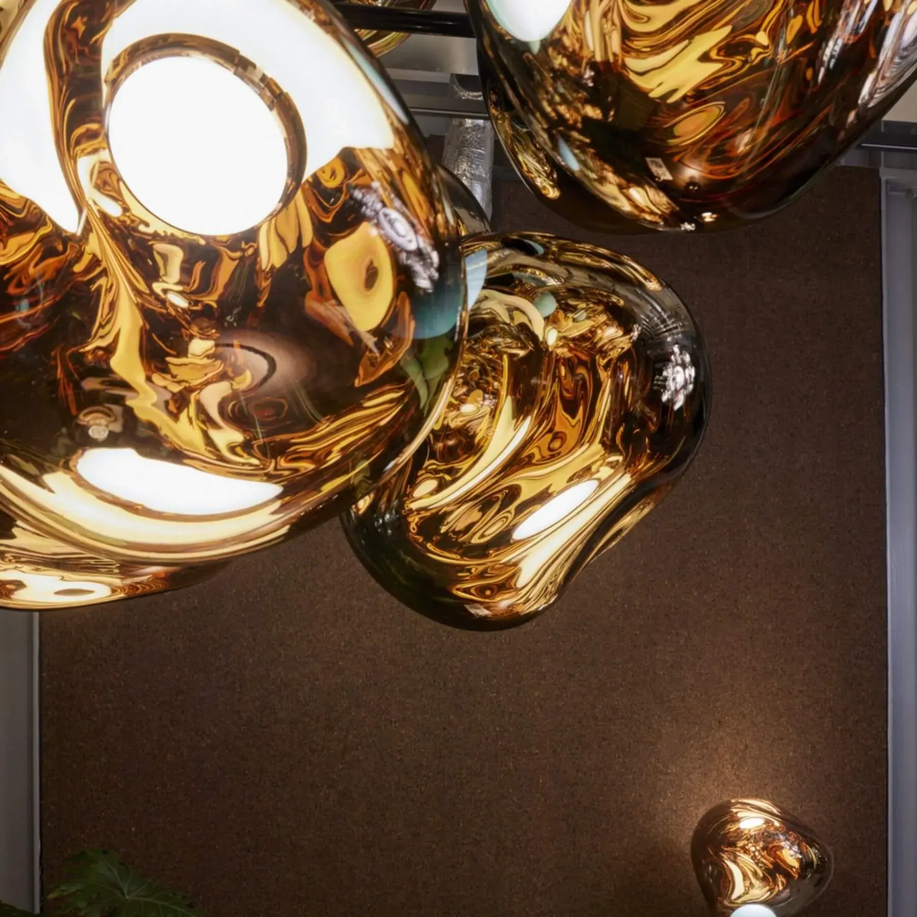 Burst Chandelier with LED - Gold, Glass