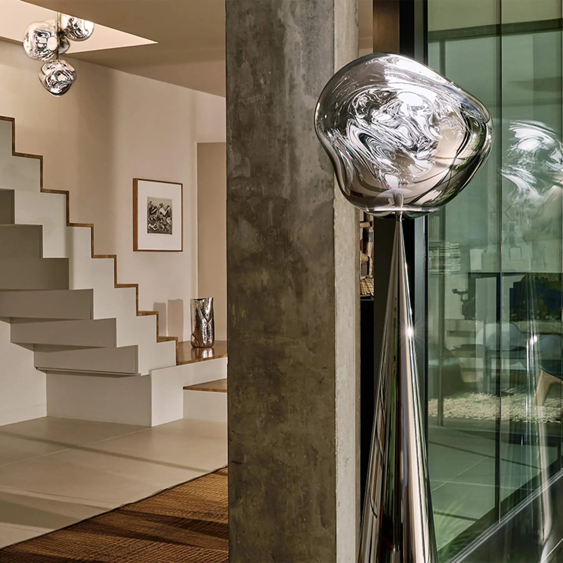 Cone Floor Lamp with LED - Gold, Metal