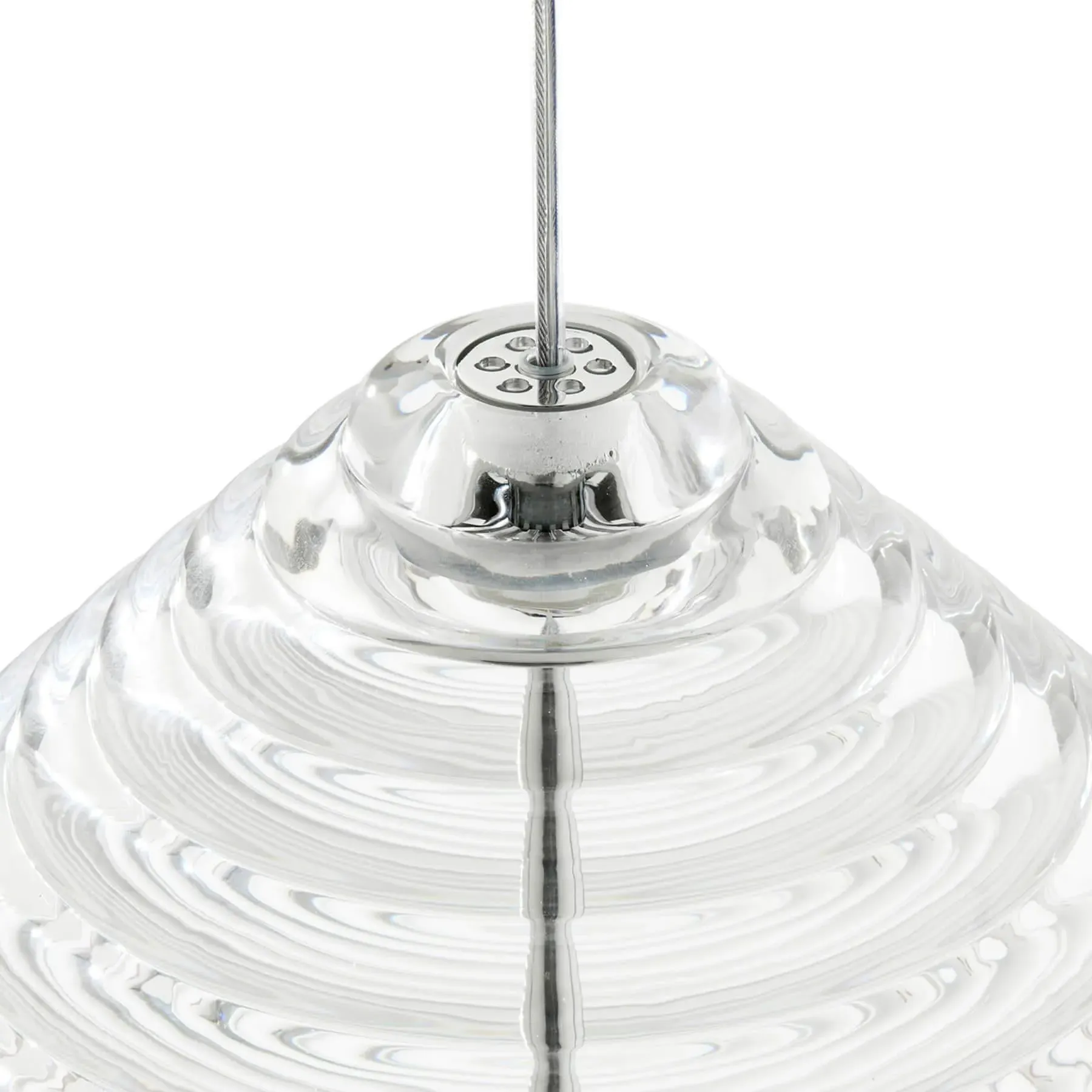 Cone Pendant Light - Clear, Pressed Glass