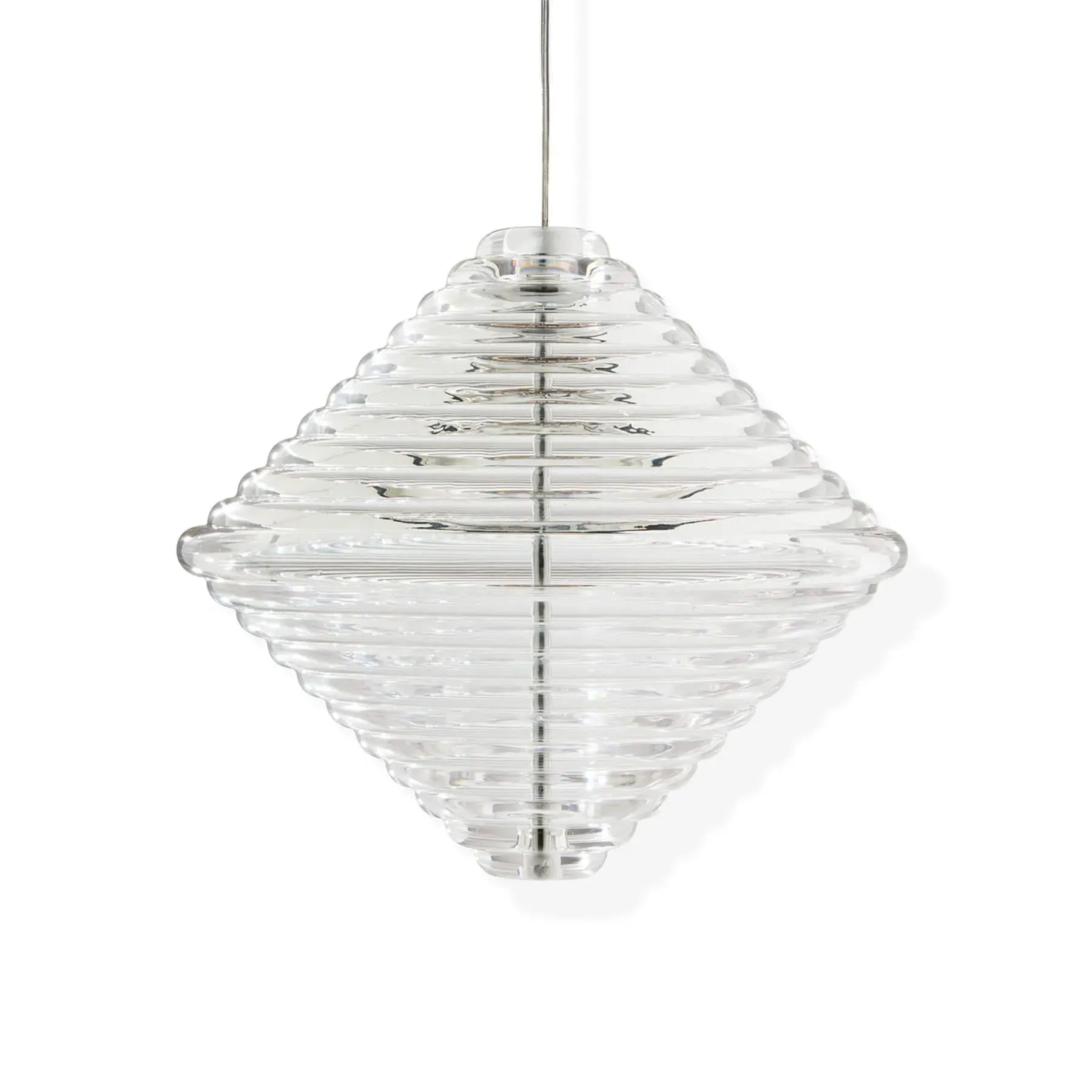 Cone Pendant Light - Clear, Pressed Glass