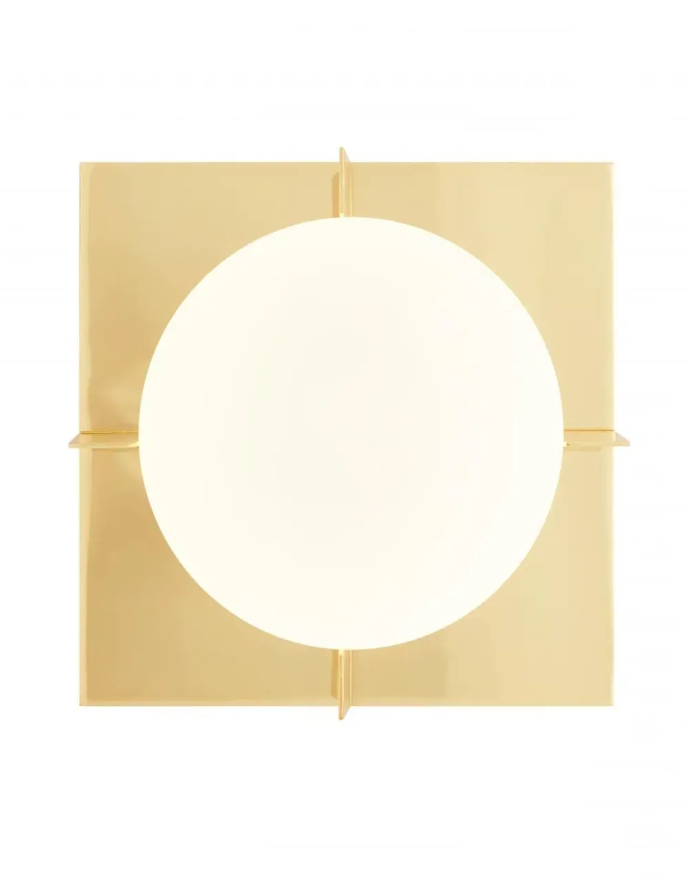 Geometric Wall Light with Glass Sphere - Brass