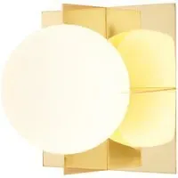 Geometric Wall Light with Glass Sphere - Brass