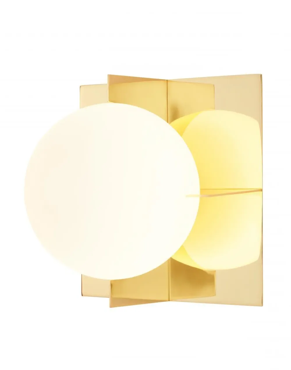 Geometric Wall Light with Glass Sphere - Brass image