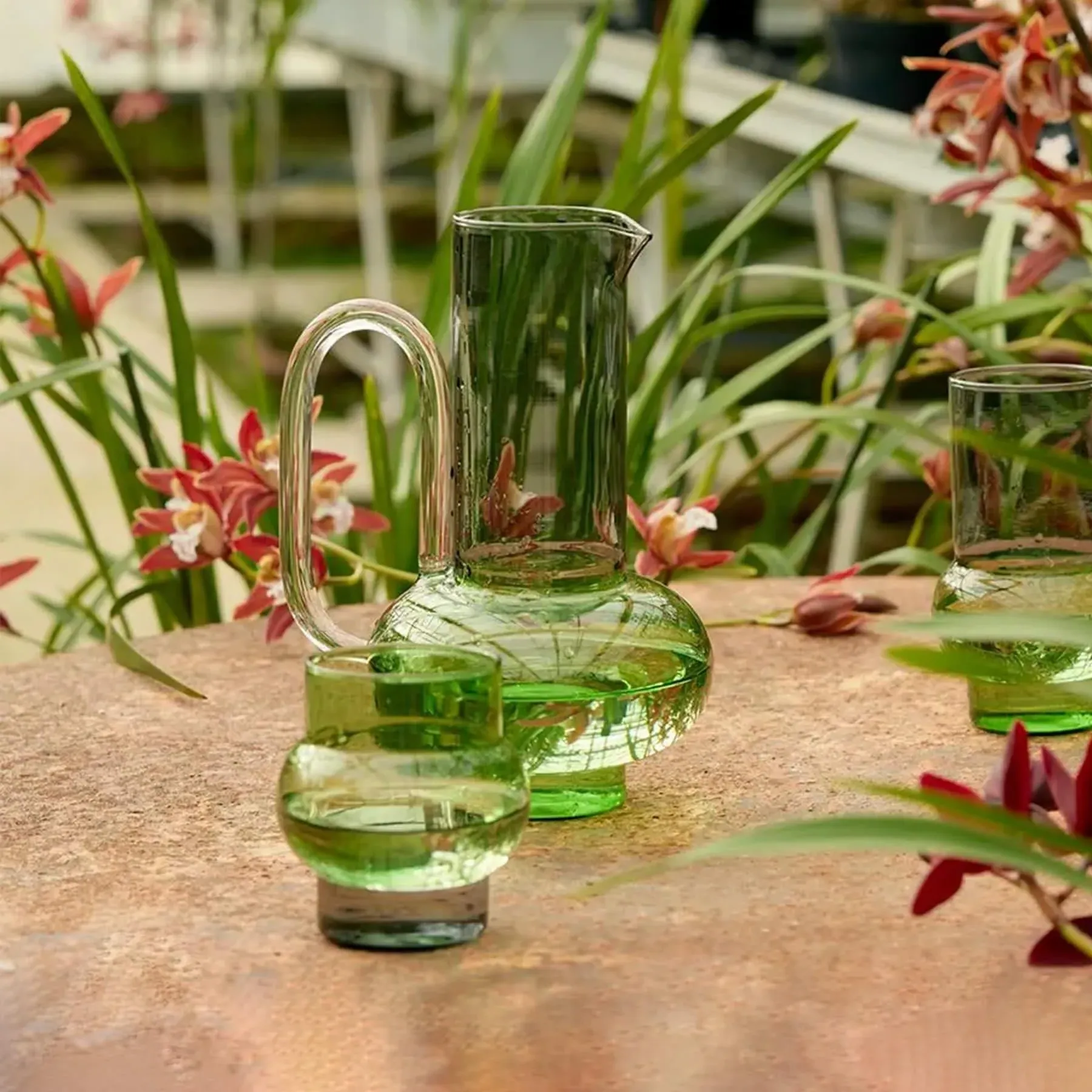 Jug - Green, Borosilicate Glass