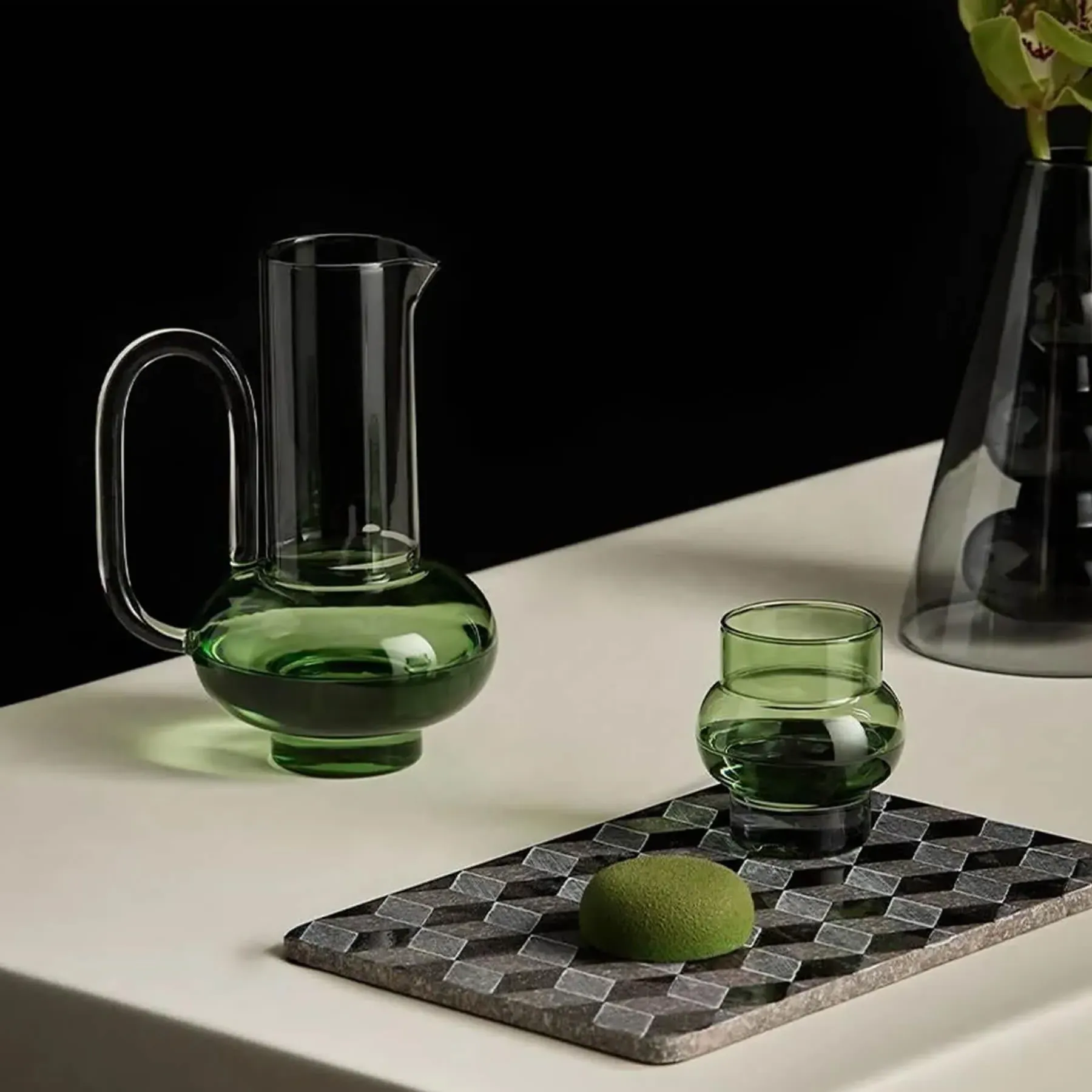 Jug - Green, Borosilicate Glass