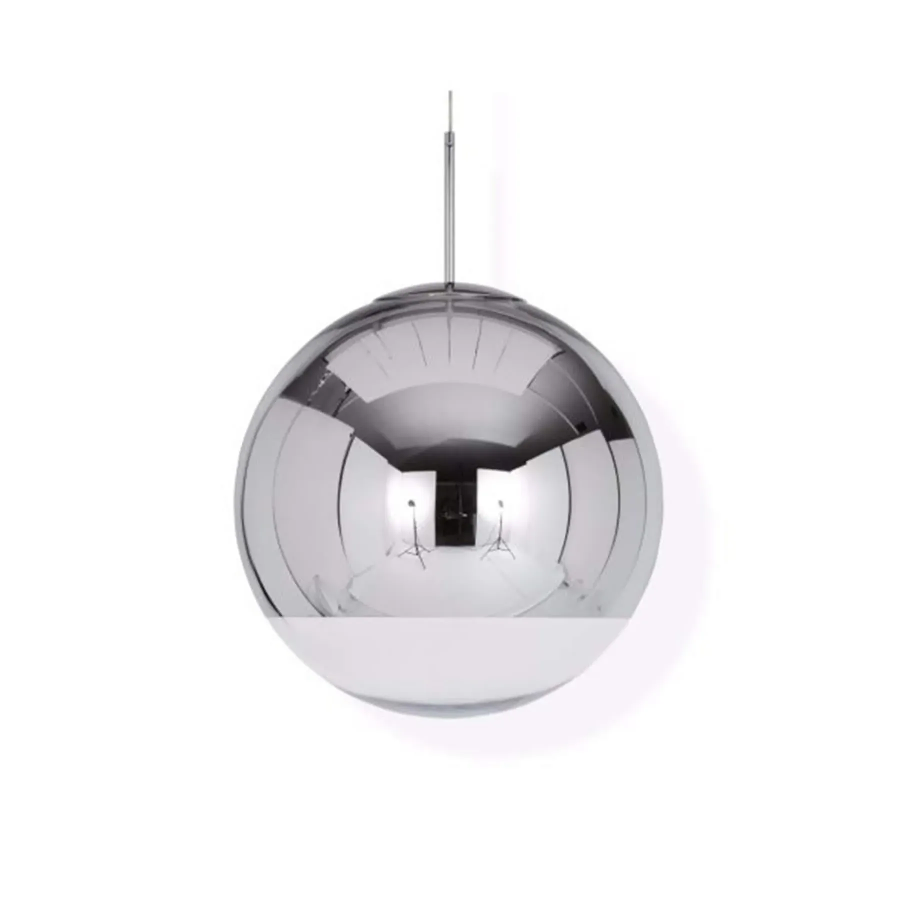 Large Mirror Ball Pendant Light - Silver, Metal